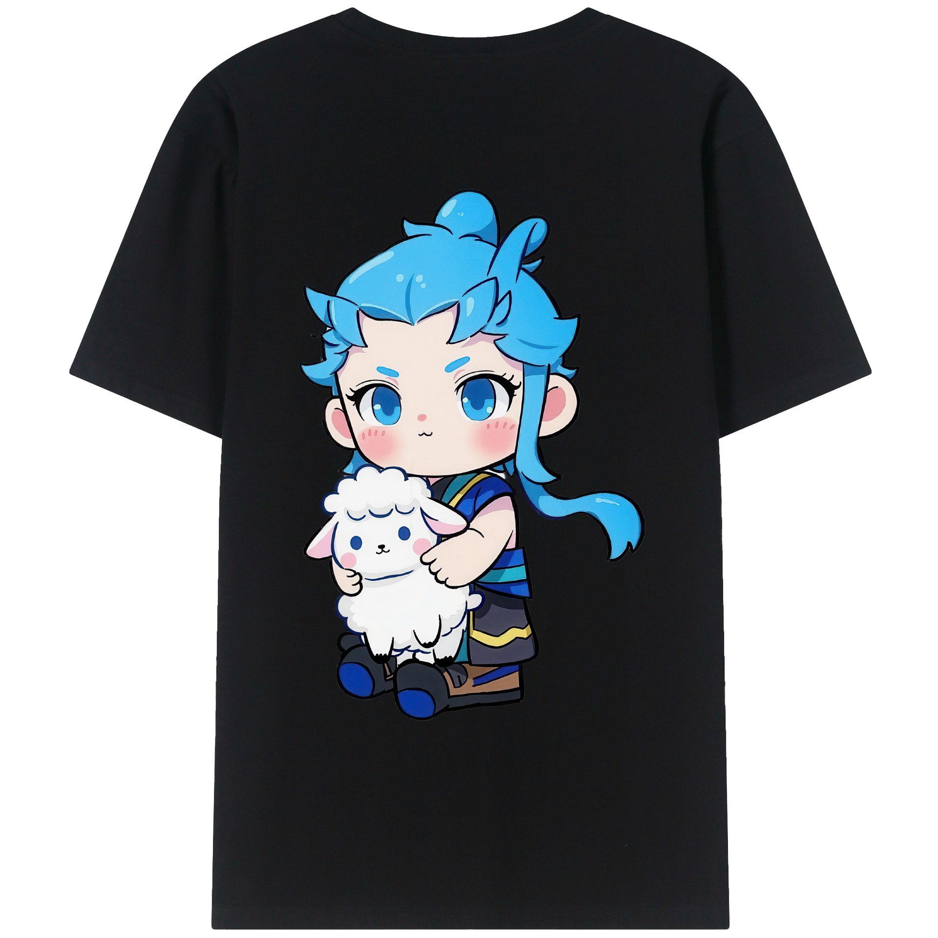 （画像用） Ne Zha 2 ナタ 魔童の大暴れ 綿100％ メンズ半袖Tシャツ（バックプリント） 通気性