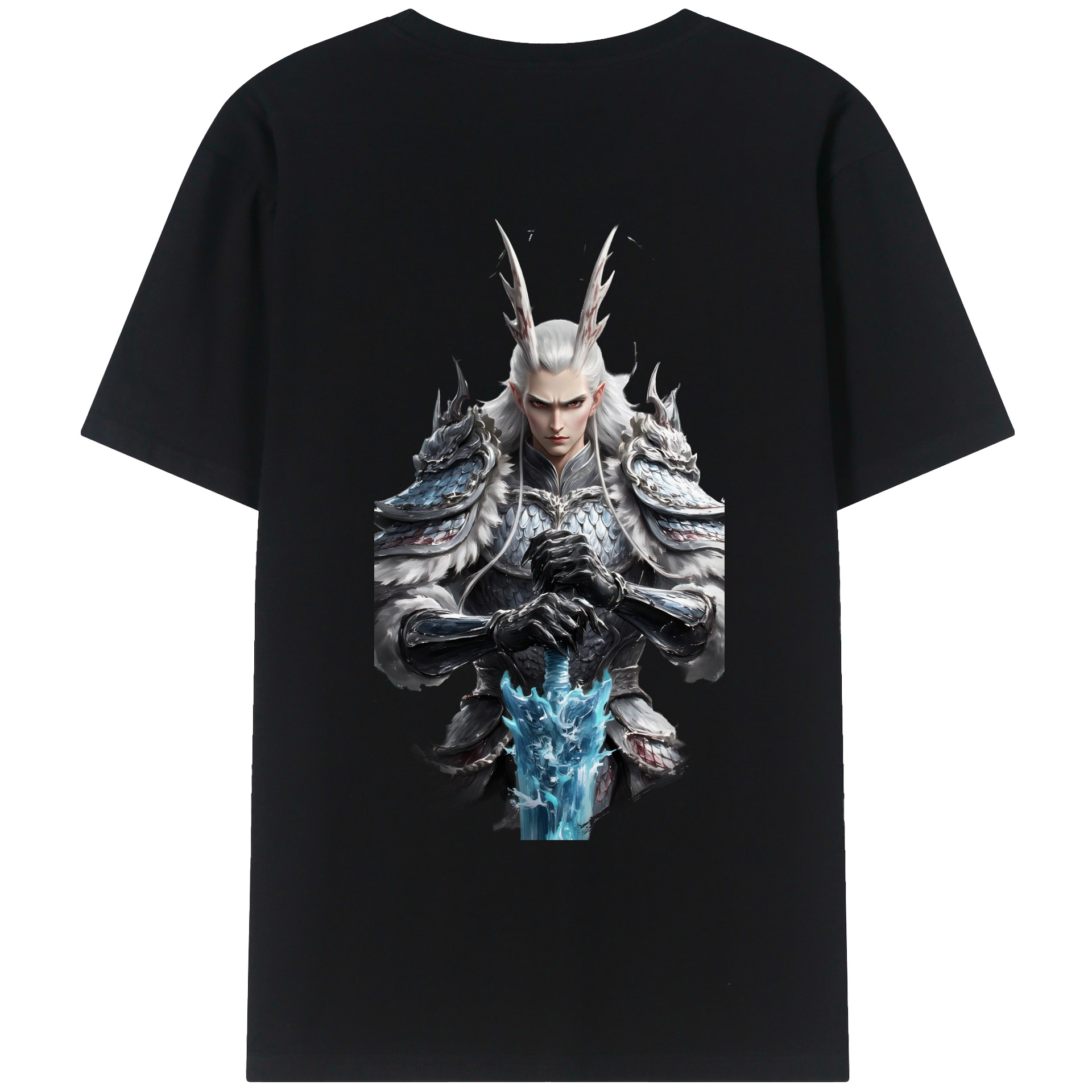 （画像用） Ne Zha 2 ナタ 魔童の大暴れ 綿100％ メンズ半袖Tシャツ（バックプリント） 通気性