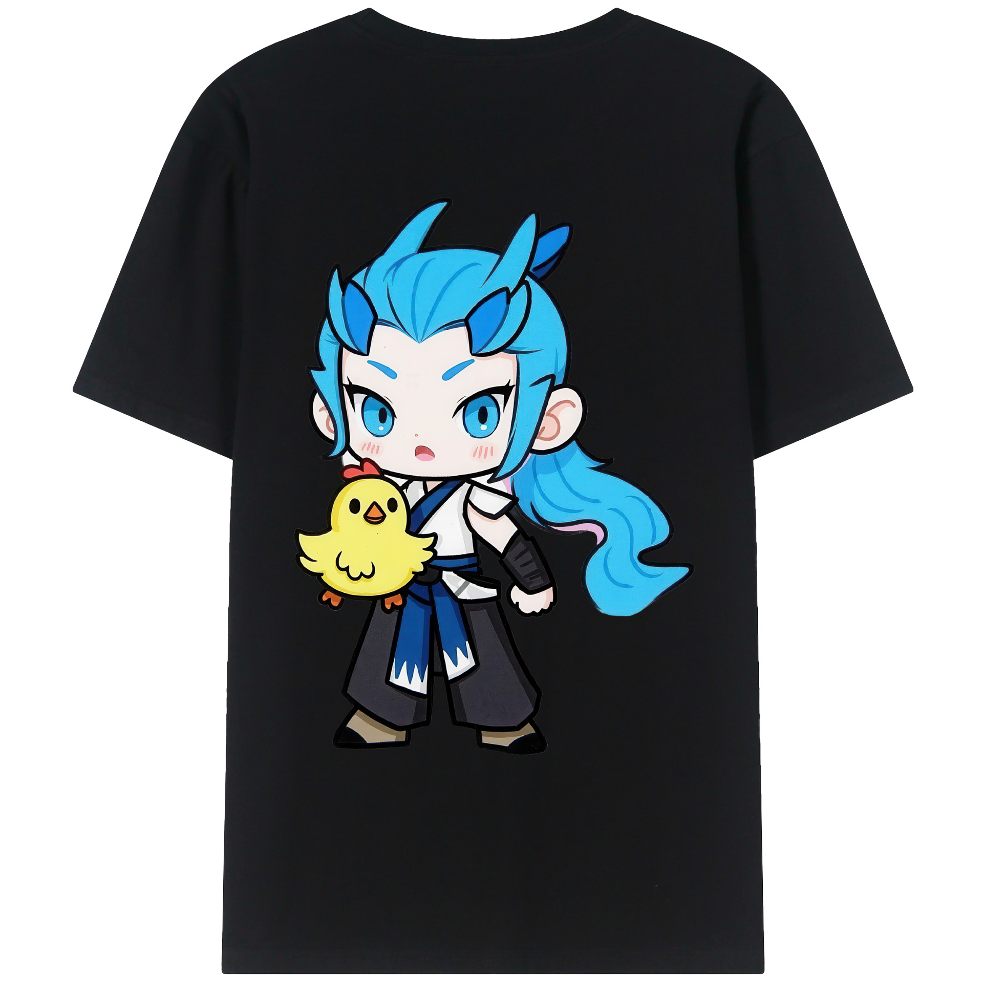 （画像用） Ne Zha 2 ナタ 魔童の大暴れ 綿100％ メンズ半袖Tシャツ（バックプリント） 通気性