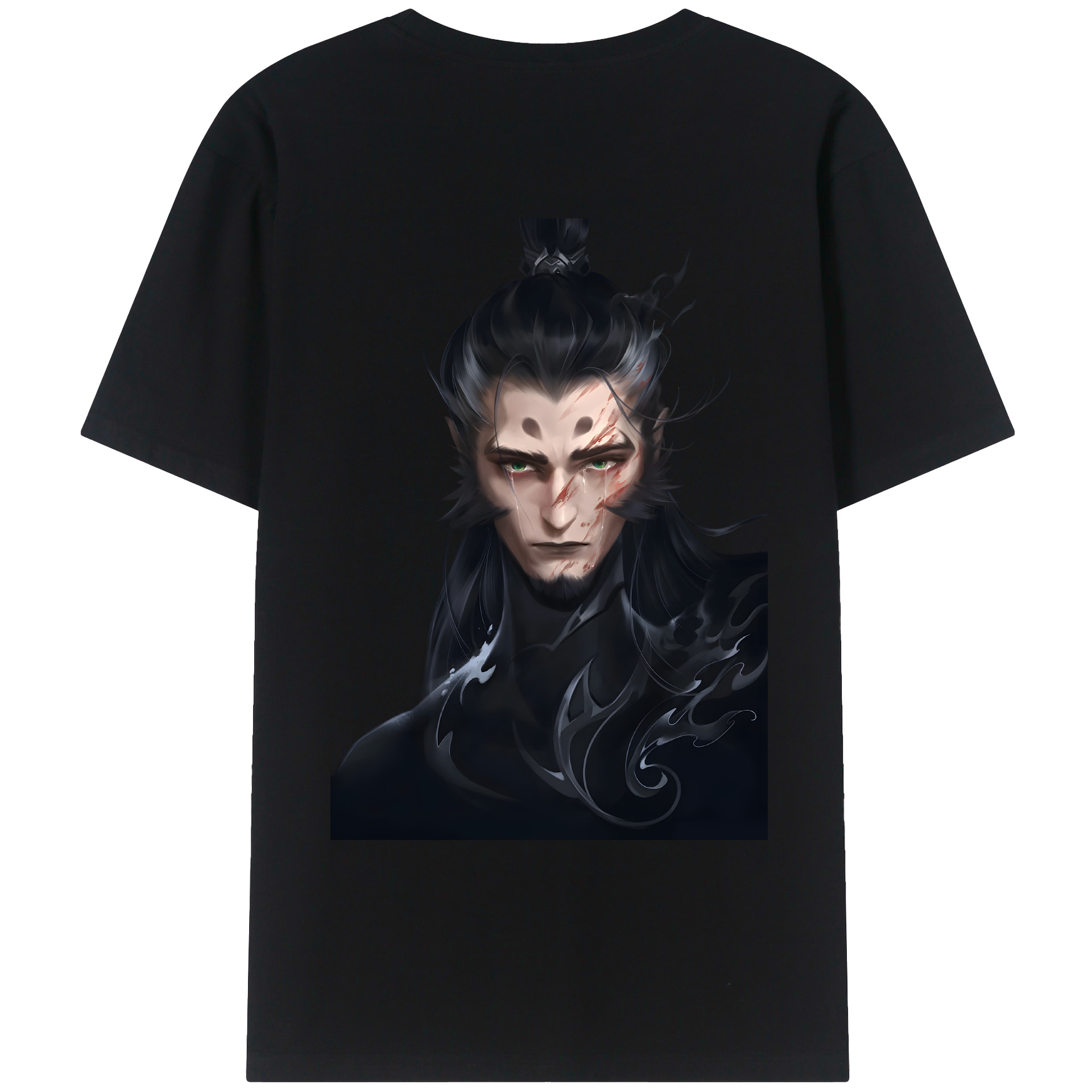 （画像用） Ne Zha 2 ナタ 魔童の大暴れ 綿100％ メンズ半袖Tシャツ（バックプリント） 通気性