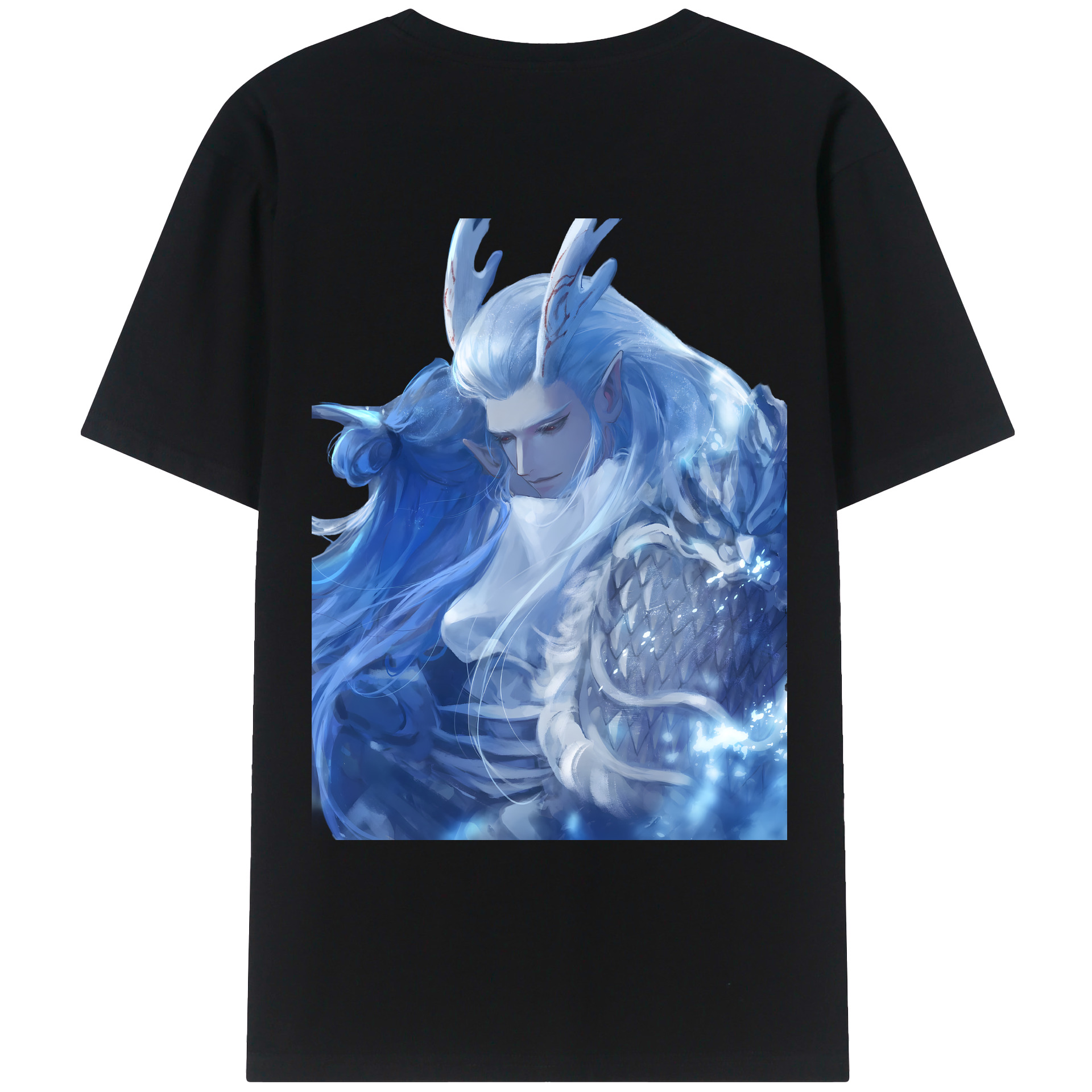（画像用） Ne Zha 2 ナタ 魔童の大暴れ 綿100％ メンズ半袖Tシャツ（バックプリント） 通気性