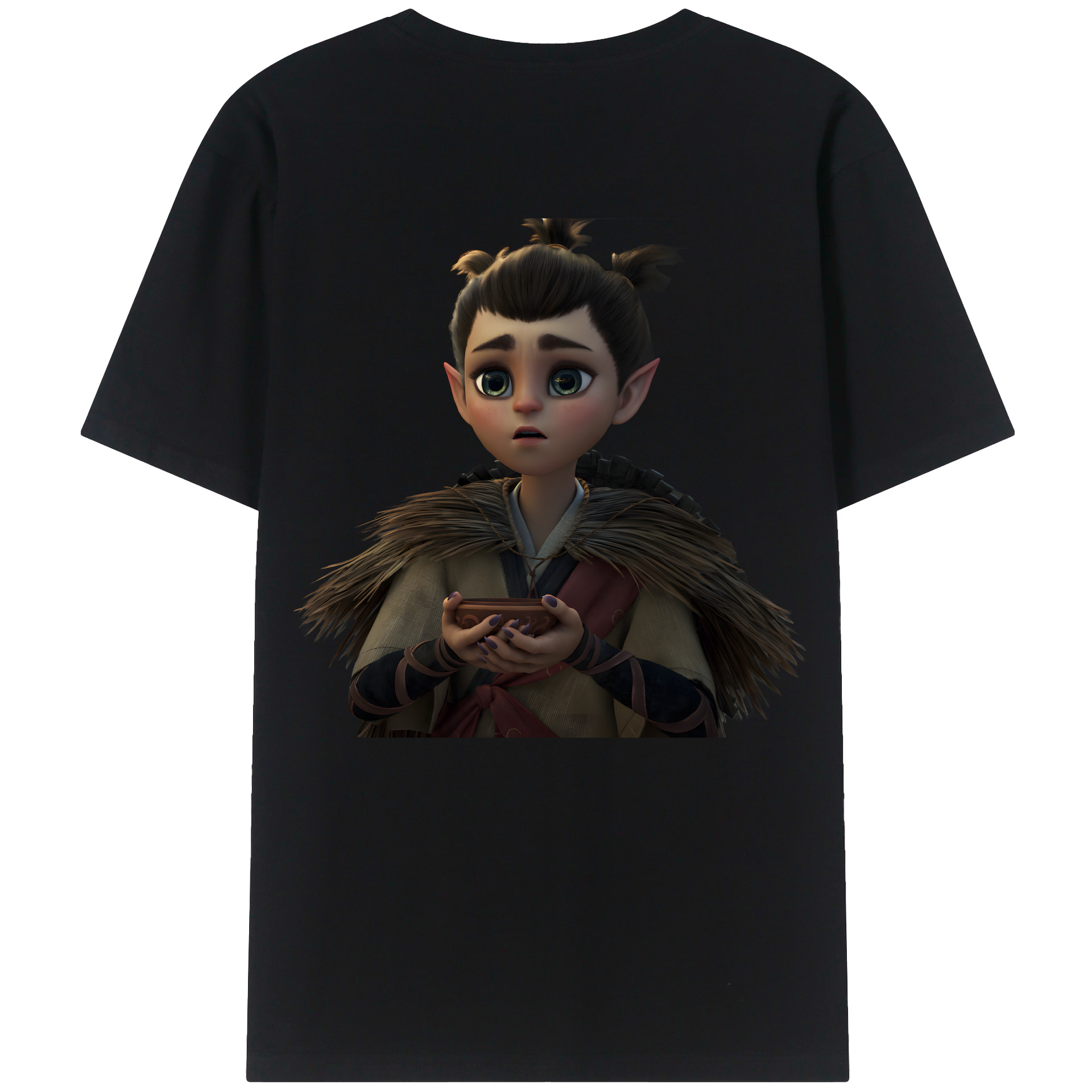 （画像用） Ne Zha 2 ナタ 魔童の大暴れ 綿100％ メンズ半袖Tシャツ（バックプリント） 通気性