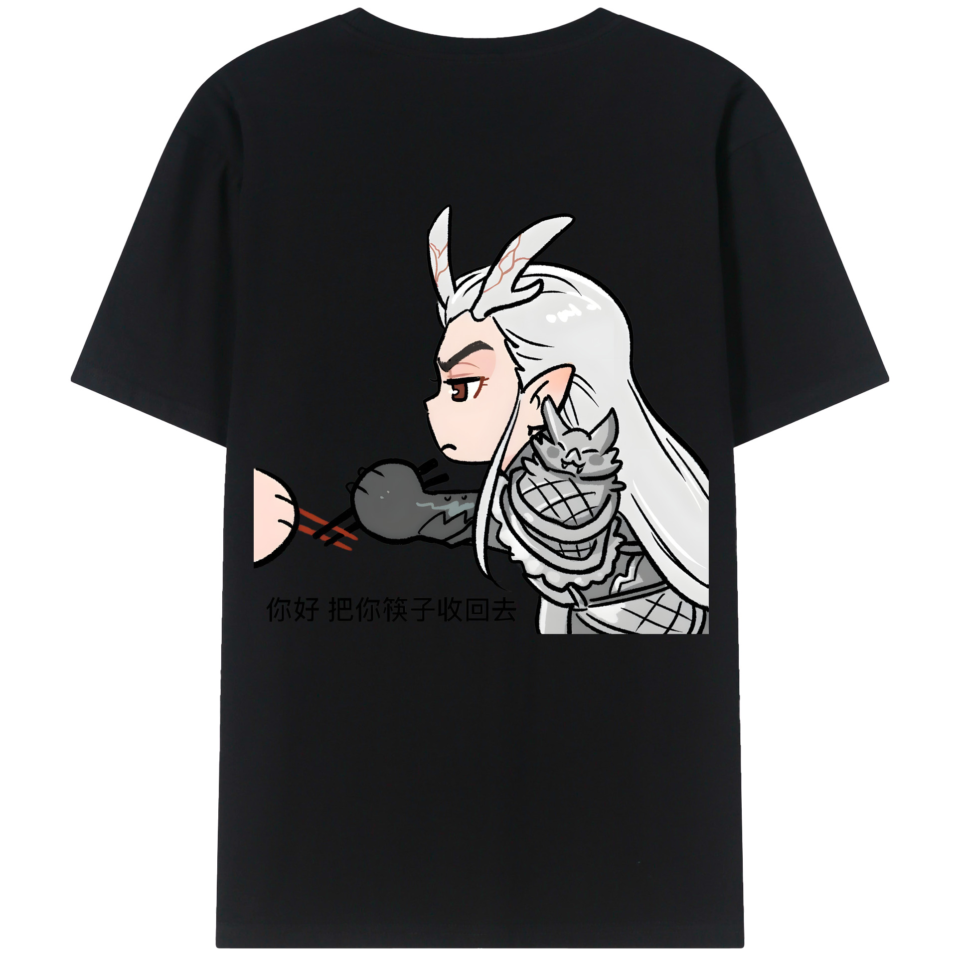 （画像用） Ne Zha 2 ナタ 魔童の大暴れ 綿100％ メンズ半袖Tシャツ（バックプリント） 通気性