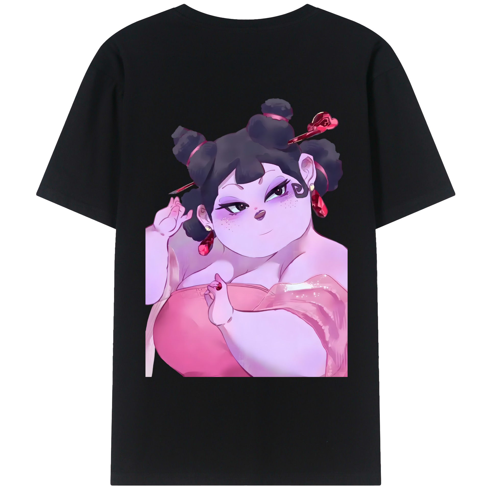 （画像用） Ne Zha 2 ナタ 魔童の大暴れ 綿100％ メンズ半袖Tシャツ（バックプリント） 通気性