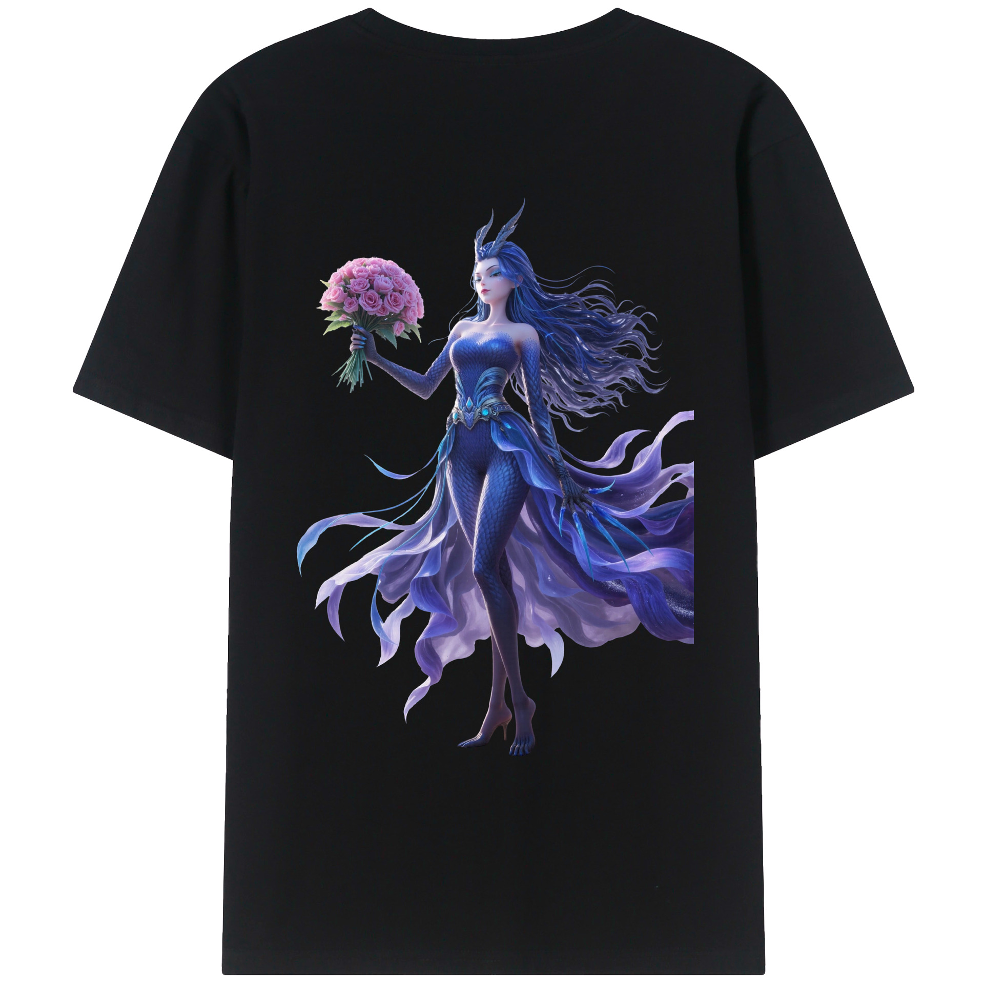 （画像用） Ne Zha 2 ナタ 魔童の大暴れ 綿100％ メンズ半袖Tシャツ（バックプリント） 通気性