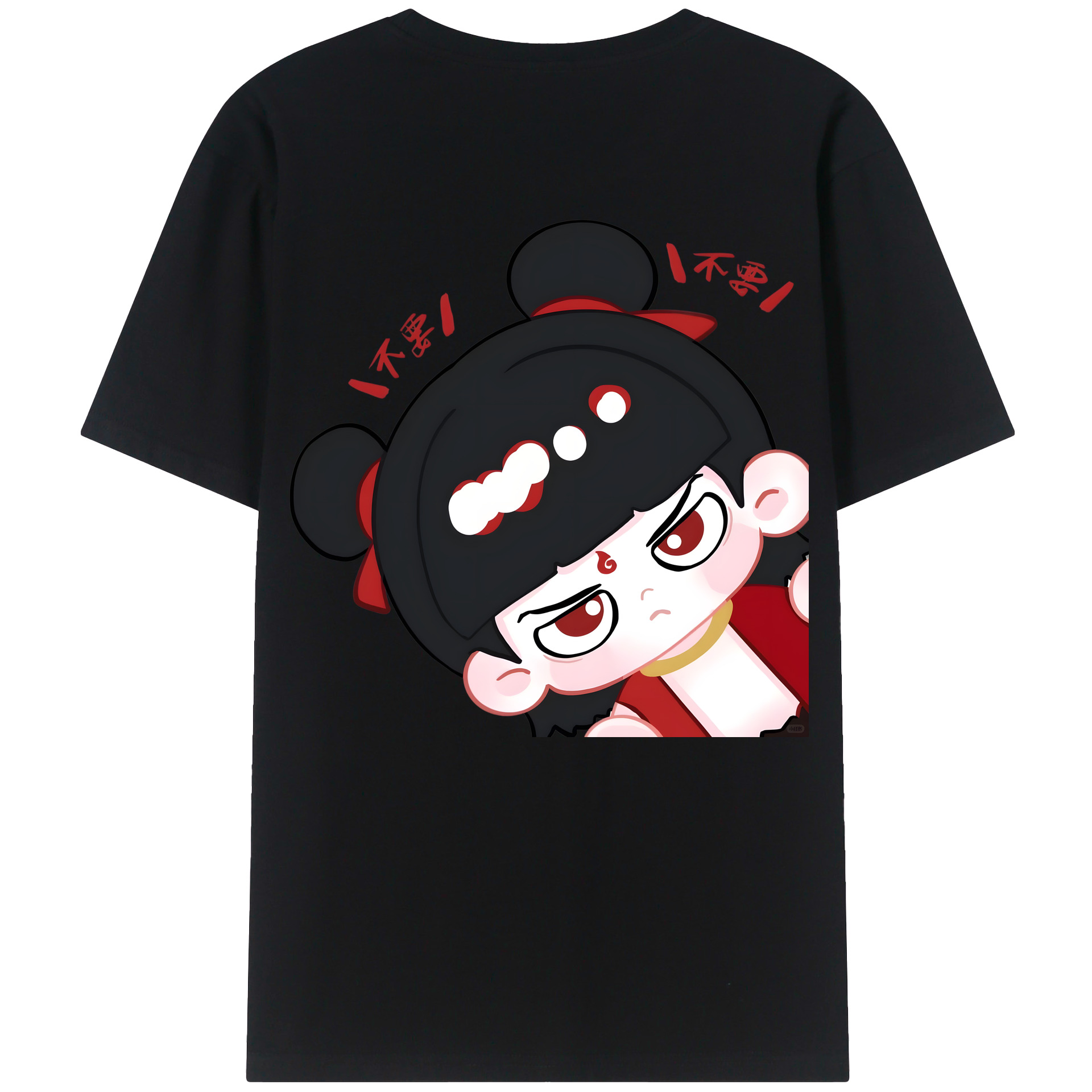 （画像用） Ne Zha 2 ナタ 魔童の大暴れ 綿100％ メンズ半袖Tシャツ（バックプリント） 通気性
