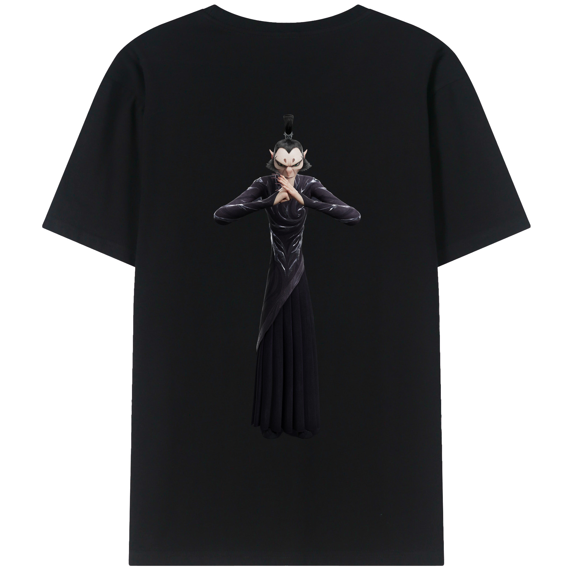 （画像用） Ne Zha 2 ナタ 魔童の大暴れ 綿100％ メンズ半袖Tシャツ（バックプリント） 通気性
