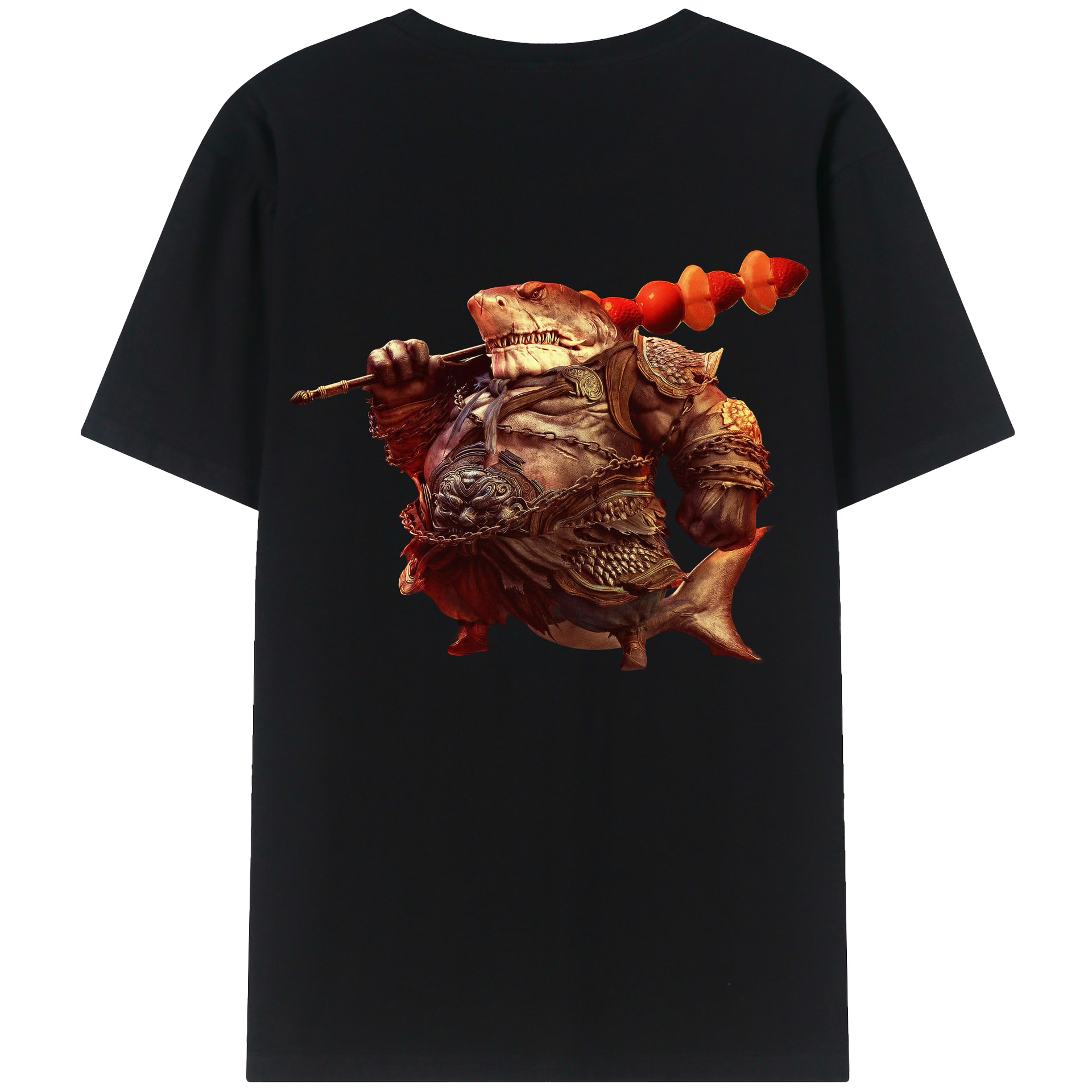 （画像用） Ne Zha 2 ナタ 魔童の大暴れ 綿100％ メンズ半袖Tシャツ（バックプリント） 通気性