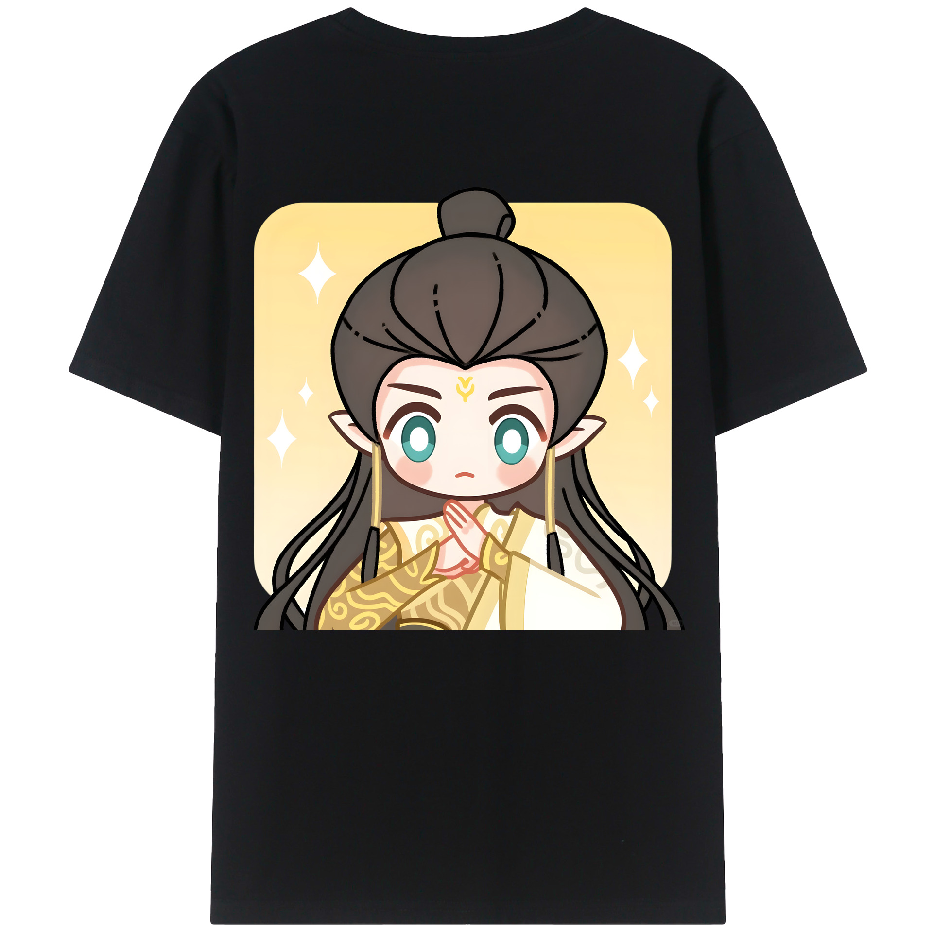 （画像用） Ne Zha 2 ナタ 魔童の大暴れ 綿100％ メンズ半袖Tシャツ（バックプリント） 通気性