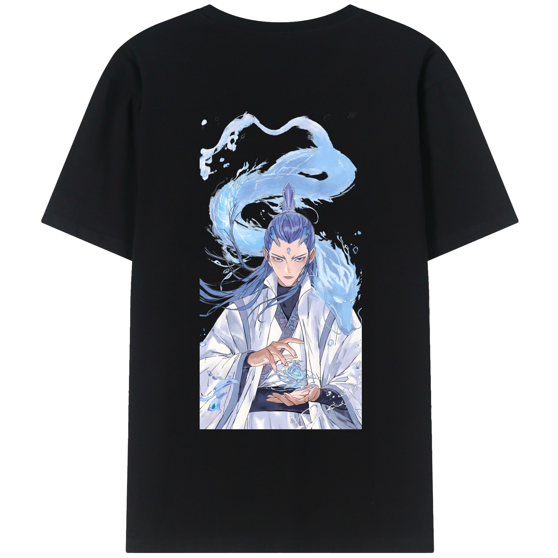 （画像用） Ne Zha 2 ナタ 魔童の大暴れ 綿100％ メンズ半袖Tシャツ（バックプリント） 通気性