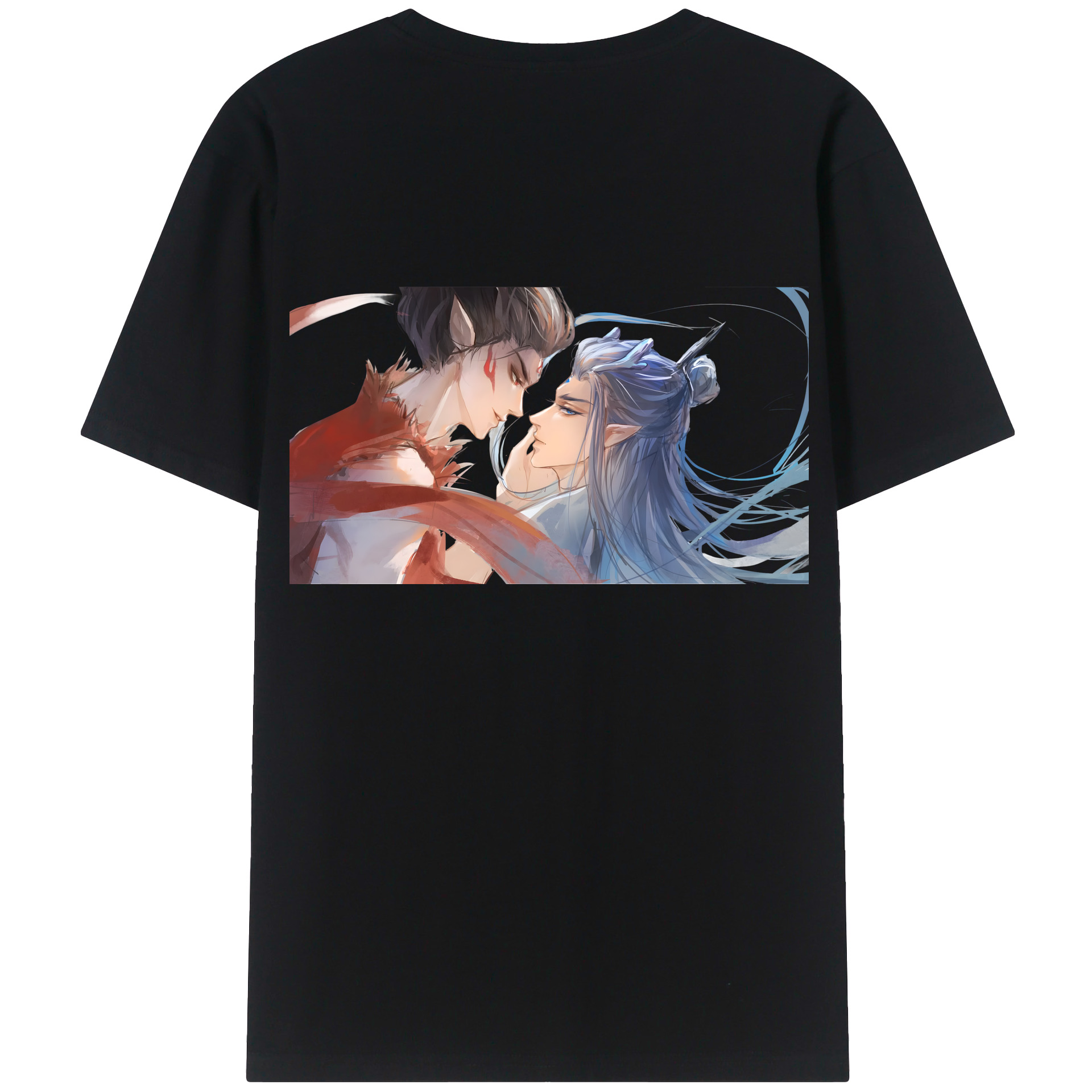 （画像用） Ne Zha 2 ナタ 魔童の大暴れ 綿100％ メンズ半袖Tシャツ（バックプリント） 通気性