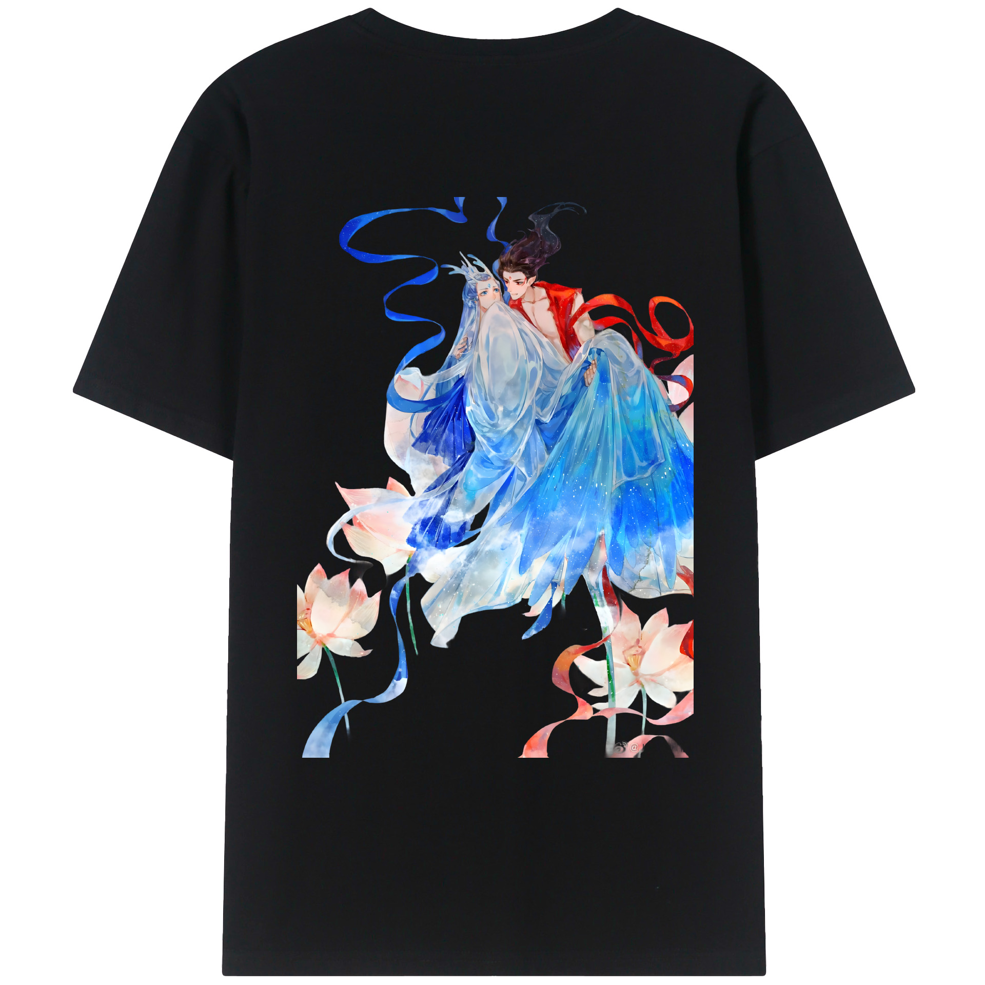 （画像用） Ne Zha 2 ナタ 魔童の大暴れ 綿100％ メンズ半袖Tシャツ（バックプリント） 通気性