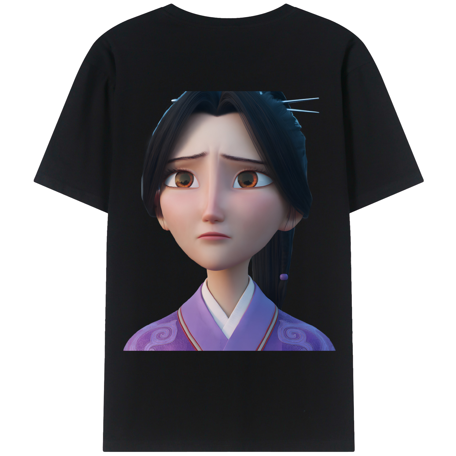 （画像用） Ne Zha 2 ナタ 魔童の大暴れ 綿100％ メンズ半袖Tシャツ（バックプリント） 通気性