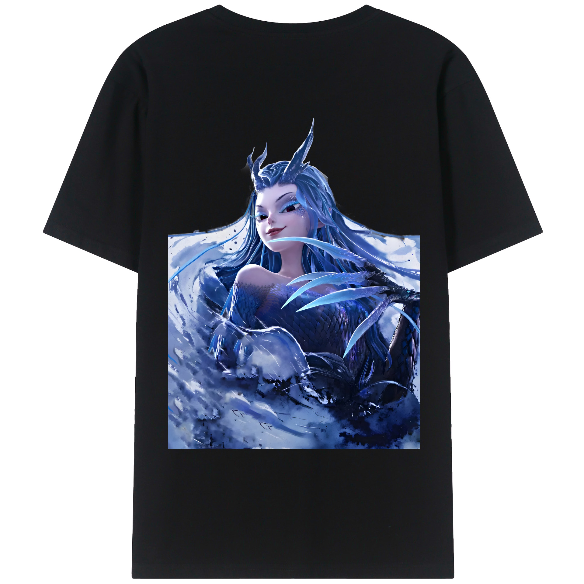 （画像用） Ne Zha 2 ナタ 魔童の大暴れ 綿100％ メンズ半袖Tシャツ（バックプリント） 通気性
