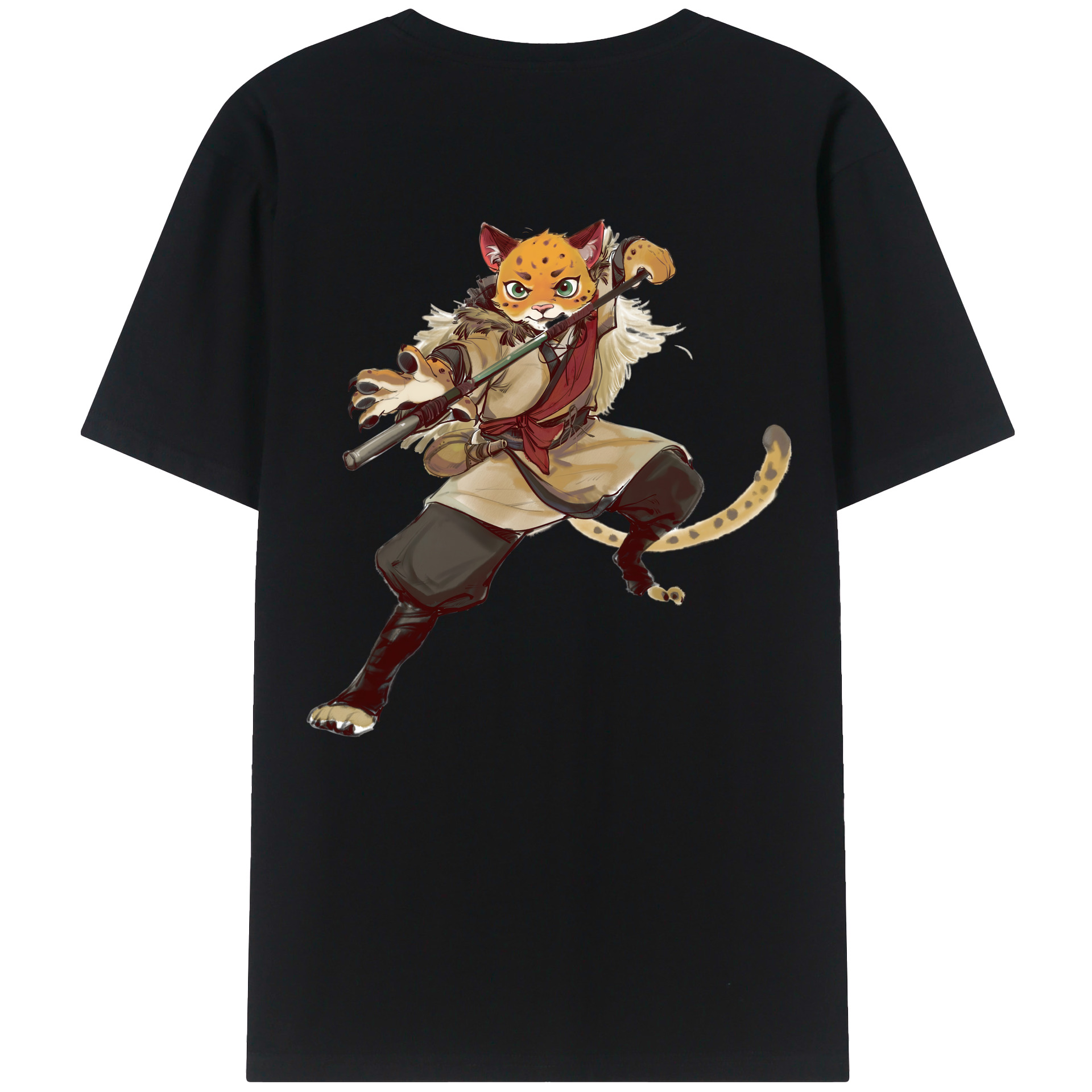 （画像用） Ne Zha 2 ナタ 魔童の大暴れ 綿100％ メンズ半袖Tシャツ（バックプリント） 通気性