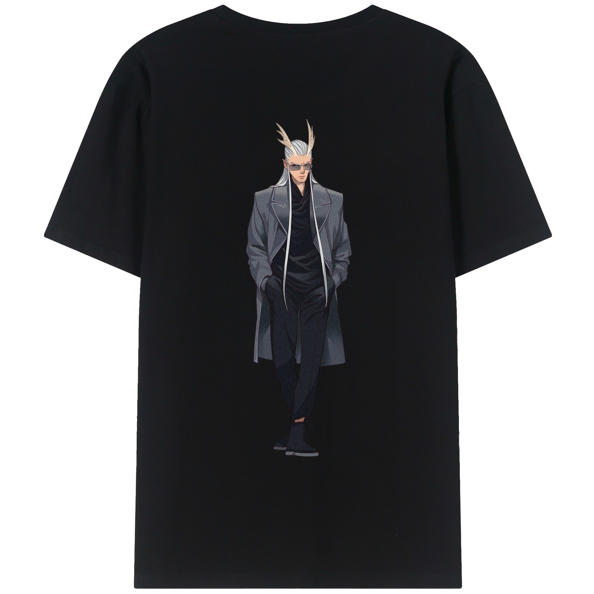 （画像用） Ne Zha 2 ナタ 魔童の大暴れ 綿100％ メンズ半袖Tシャツ（バックプリント） 通気性