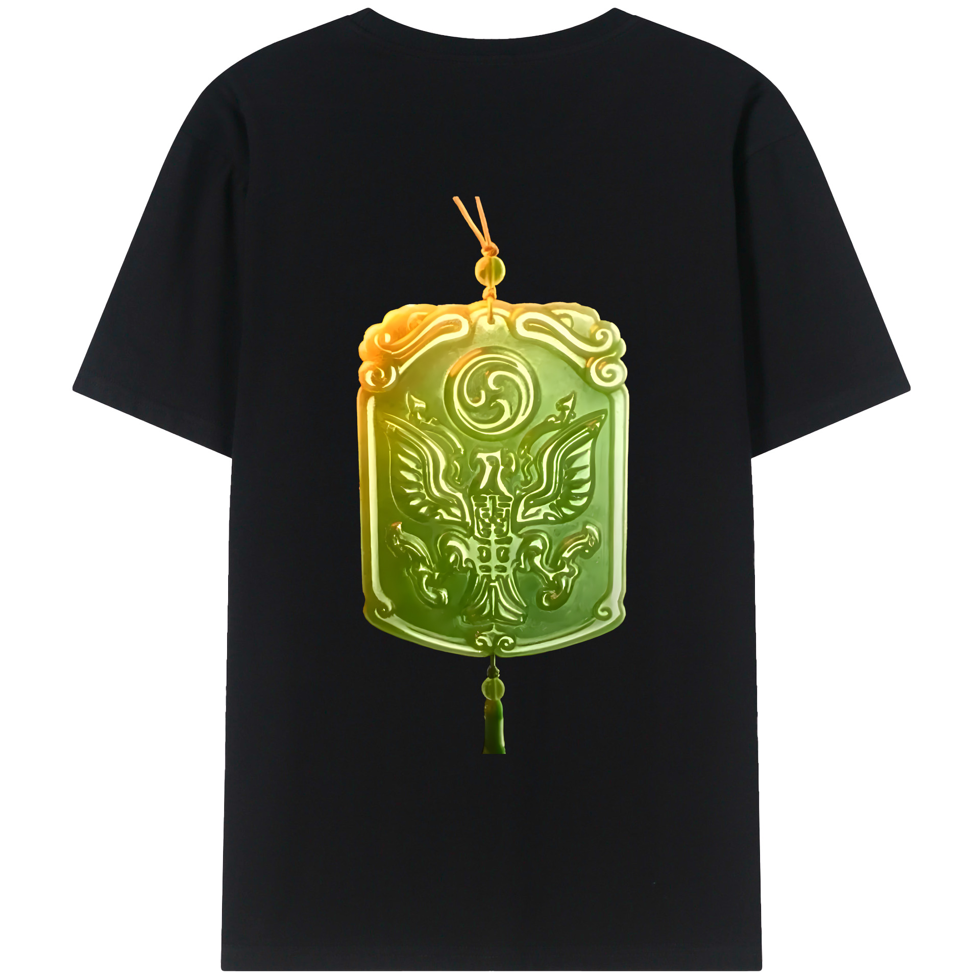 （画像用） Ne Zha 2 ナタ 魔童の大暴れ 綿100％ メンズ半袖Tシャツ（バックプリント） 通気性