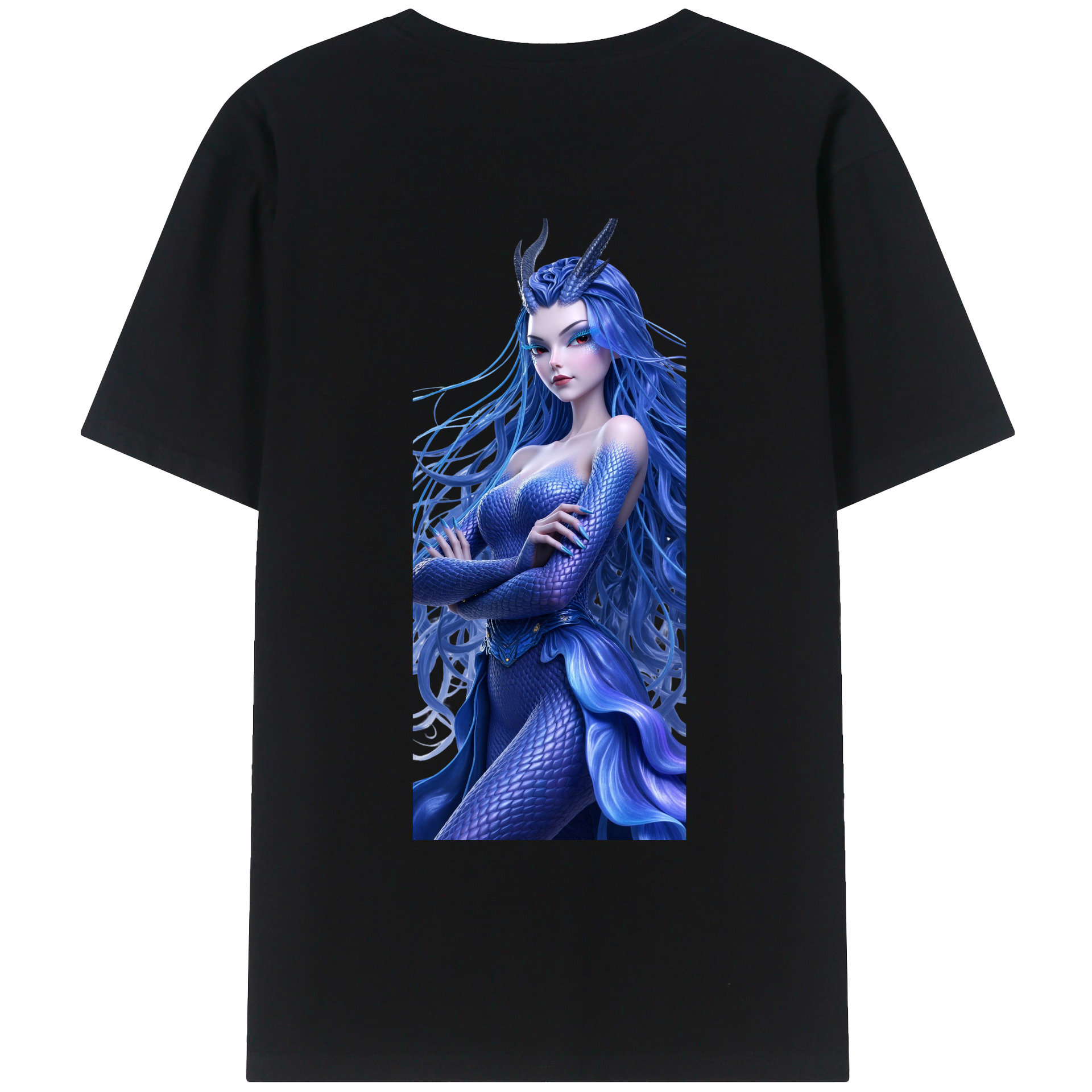 （画像用） Ne Zha 2 ナタ 魔童の大暴れ 綿100％ メンズ半袖Tシャツ（バックプリント） 通気性