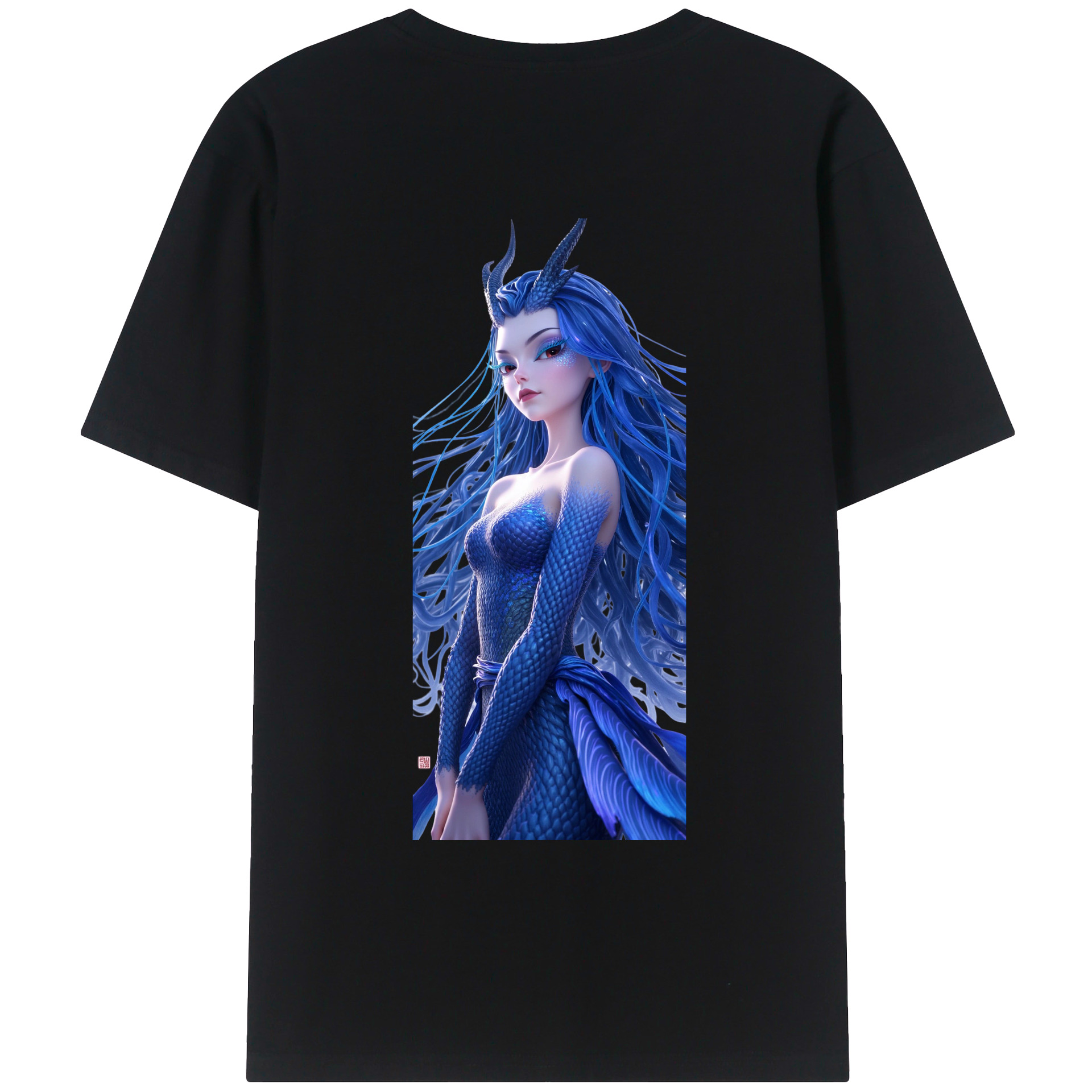 （画像用） Ne Zha 2 ナタ 魔童の大暴れ 綿100％ メンズ半袖Tシャツ（バックプリント） 通気性