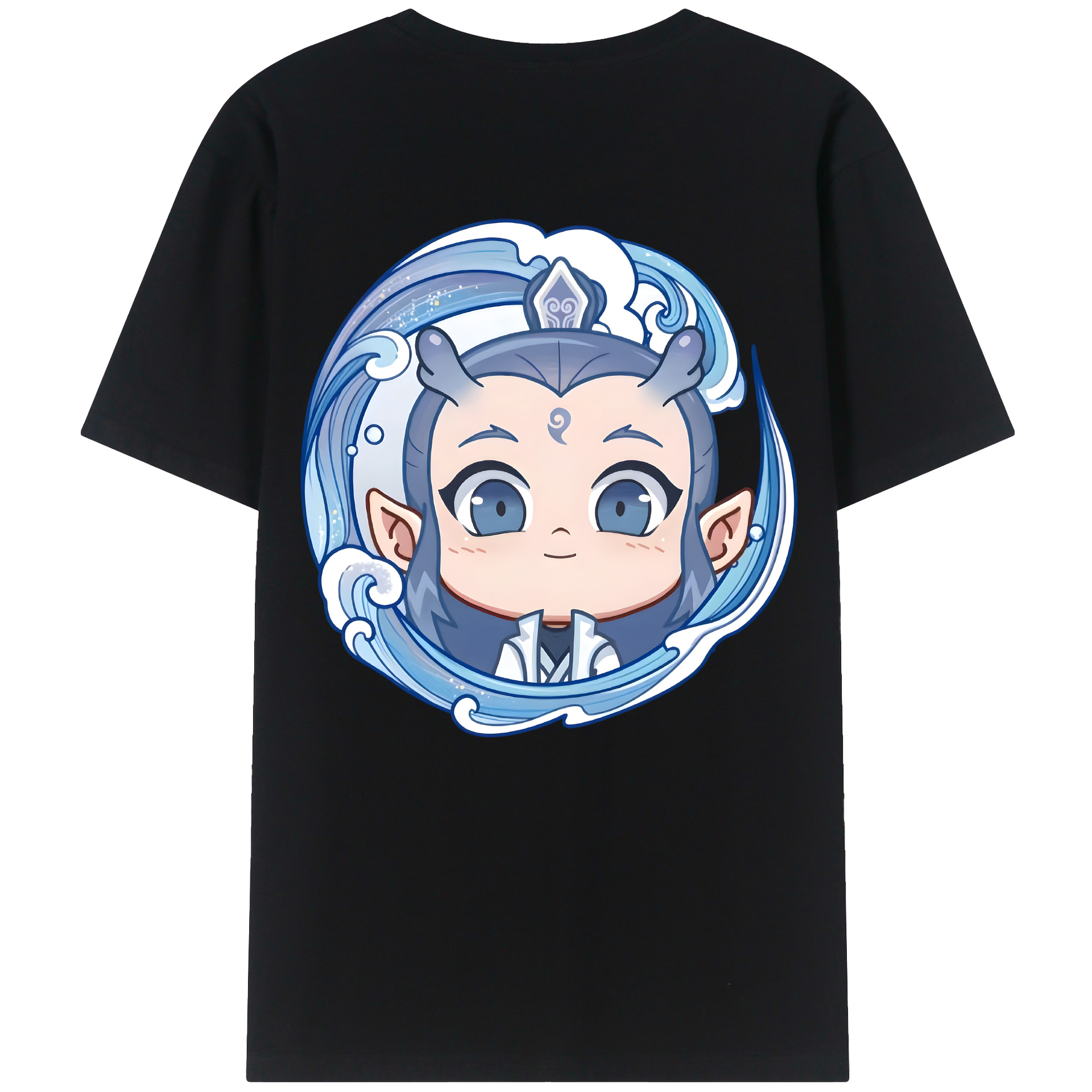 （画像用） Ne Zha 2 ナタ 魔童の大暴れ 綿100％ メンズ半袖Tシャツ（バックプリント） 通気性