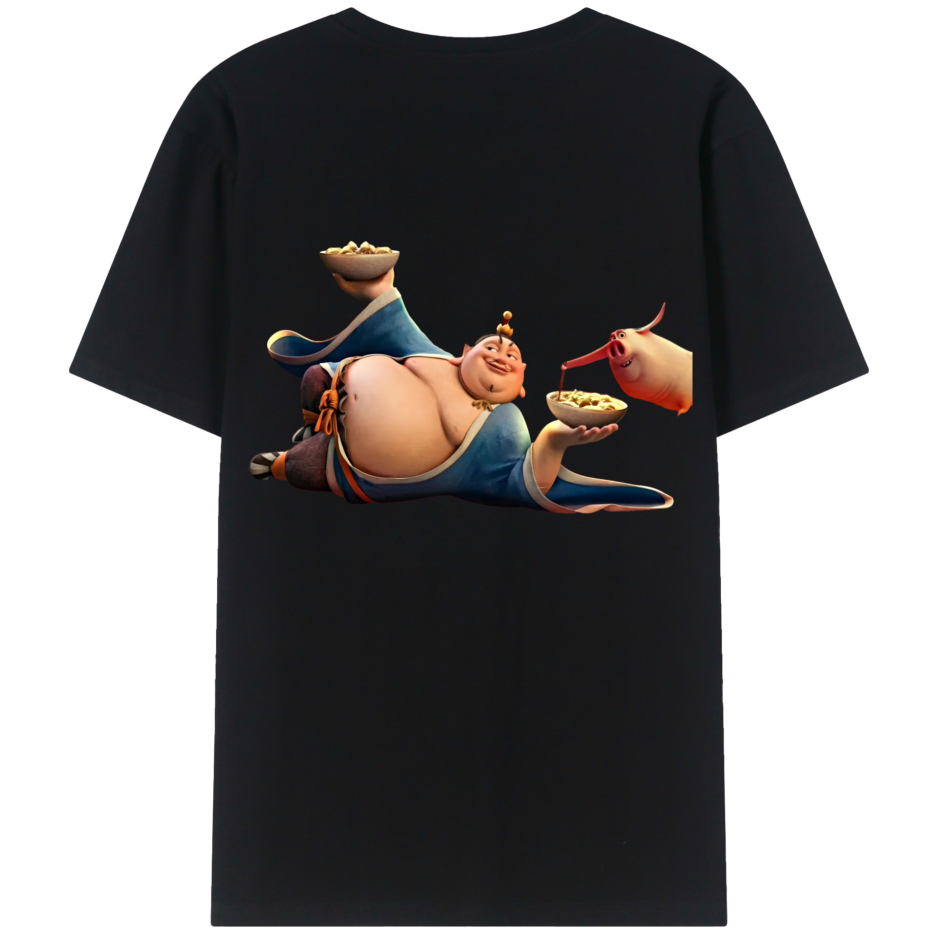 （画像用） Ne Zha 2 ナタ 魔童の大暴れ 綿100％ メンズ半袖Tシャツ（バックプリント） 通気性