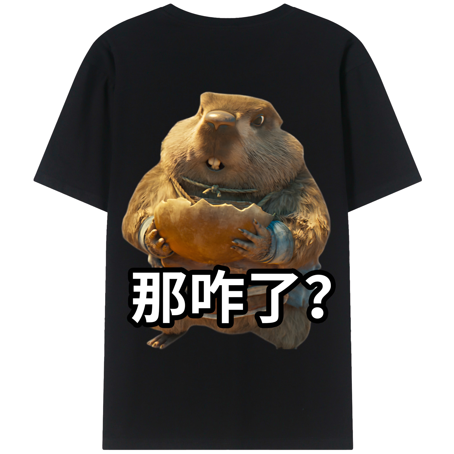 （画像用） Ne Zha 2 ナタ 魔童の大暴れ 綿100％ メンズ半袖Tシャツ（バックプリント） 通気性