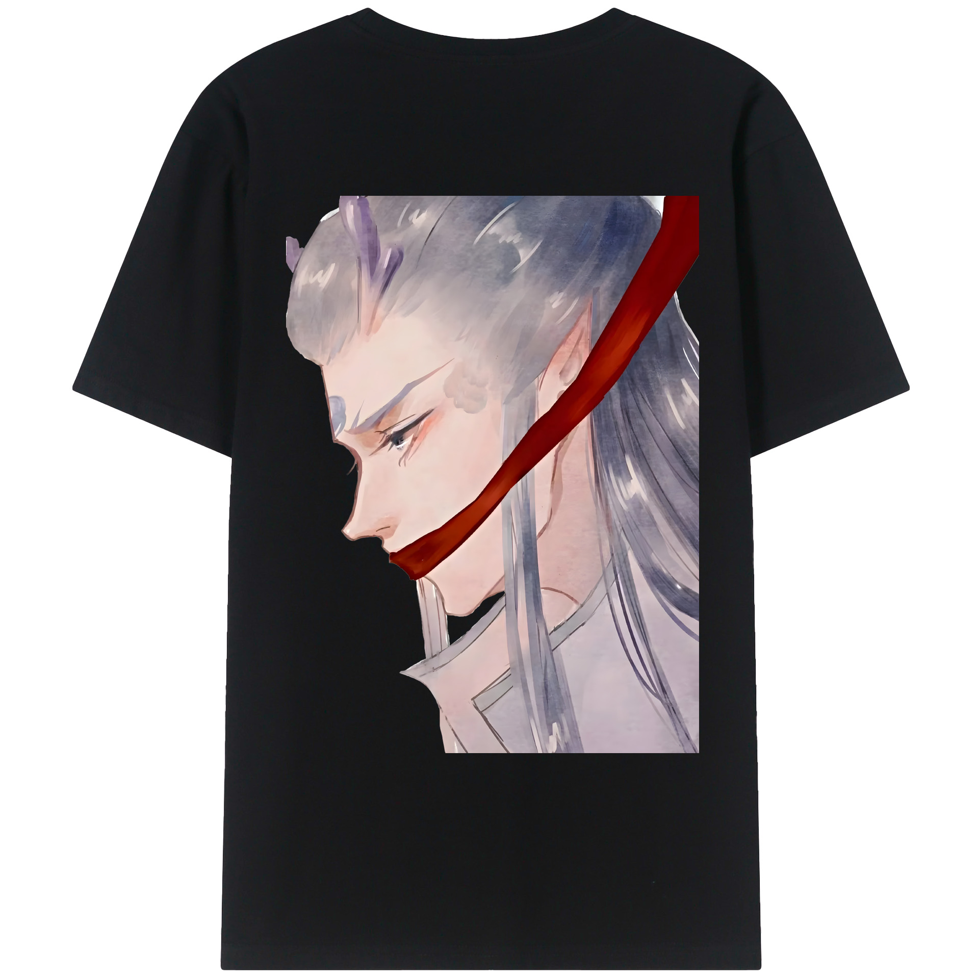 （画像用） Ne Zha 2 ナタ 魔童の大暴れ 綿100％ メンズ半袖Tシャツ（バックプリント） 通気性