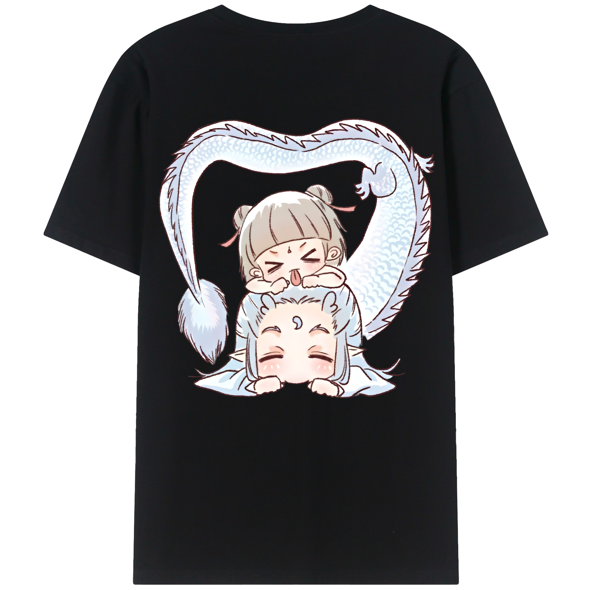 （画像用） Ne Zha 2 ナタ 魔童の大暴れ 綿100％ メンズ半袖Tシャツ（バックプリント） 通気性