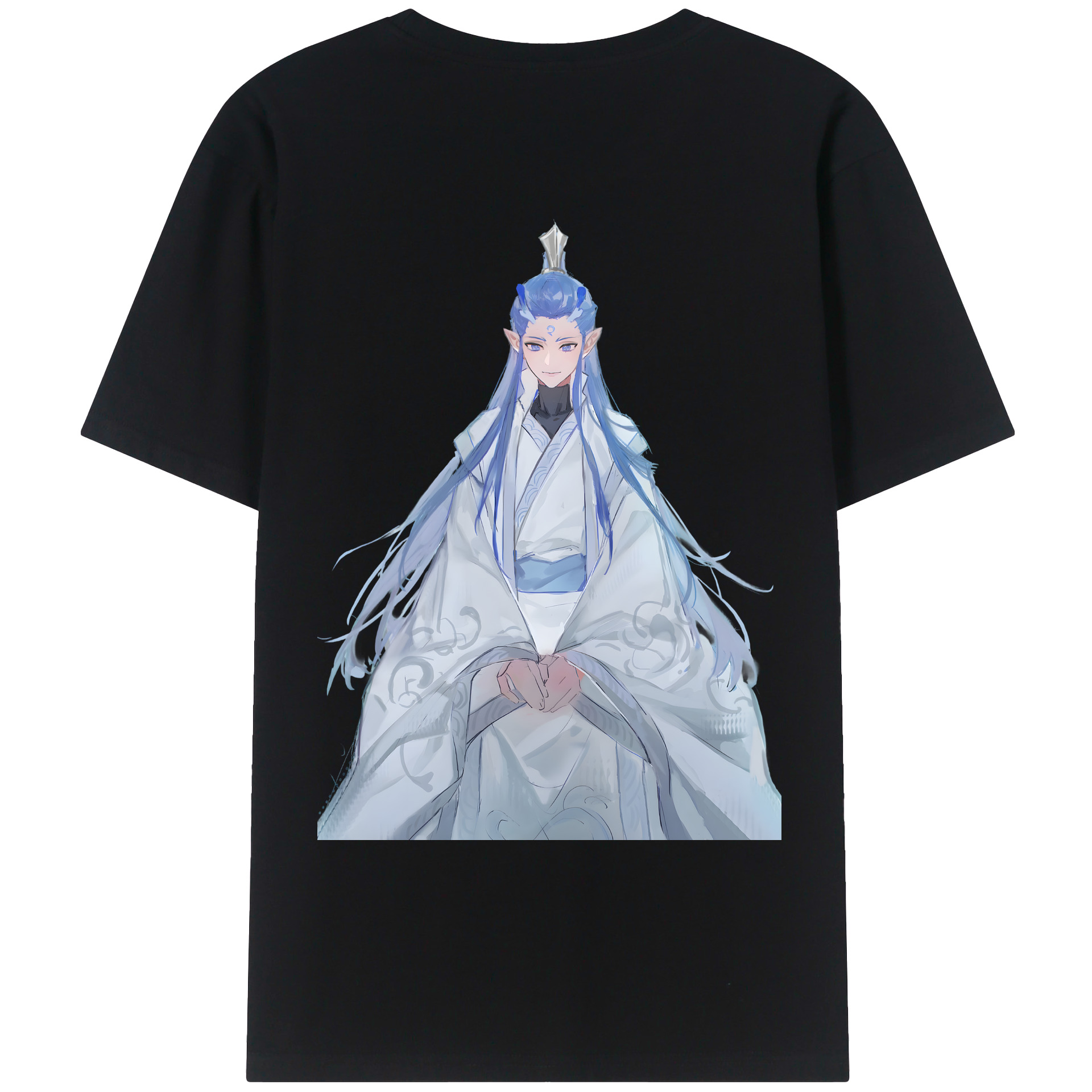 （画像用） Ne Zha 2 ナタ 魔童の大暴れ 綿100％ メンズ半袖Tシャツ（バックプリント） 通気性