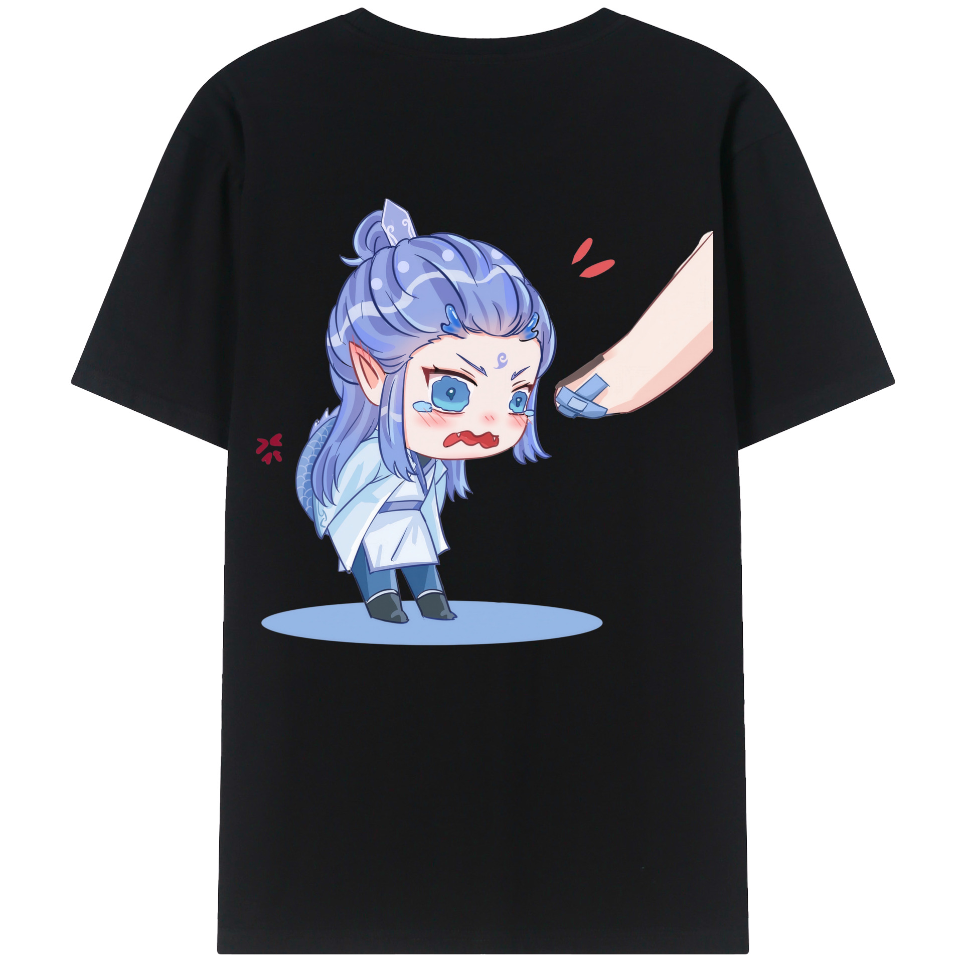 （画像用） Ne Zha 2 ナタ 魔童の大暴れ 綿100％ メンズ半袖Tシャツ（バックプリント） 通気性