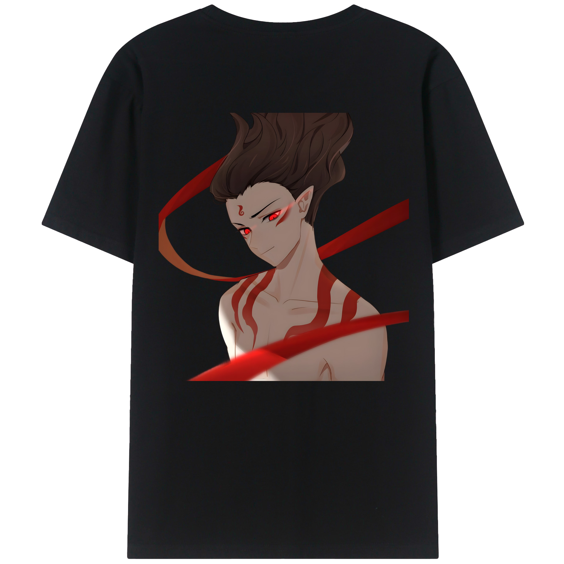 （画像用） Ne Zha 2 ナタ 魔童の大暴れ 綿100％ メンズ半袖Tシャツ（バックプリント） 通気性