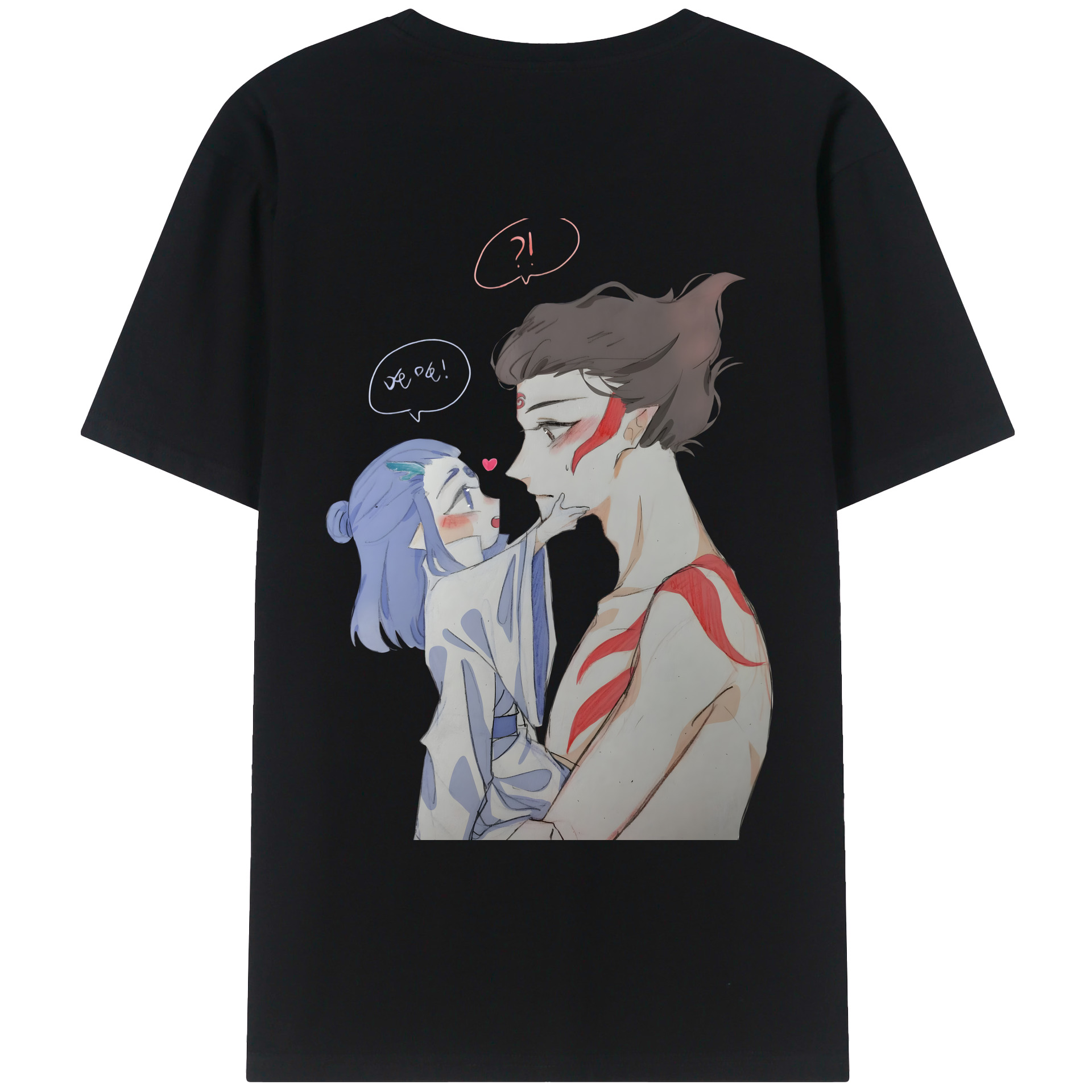 （画像用） Ne Zha 2 ナタ 魔童の大暴れ 綿100％ メンズ半袖Tシャツ（バックプリント） 通気性