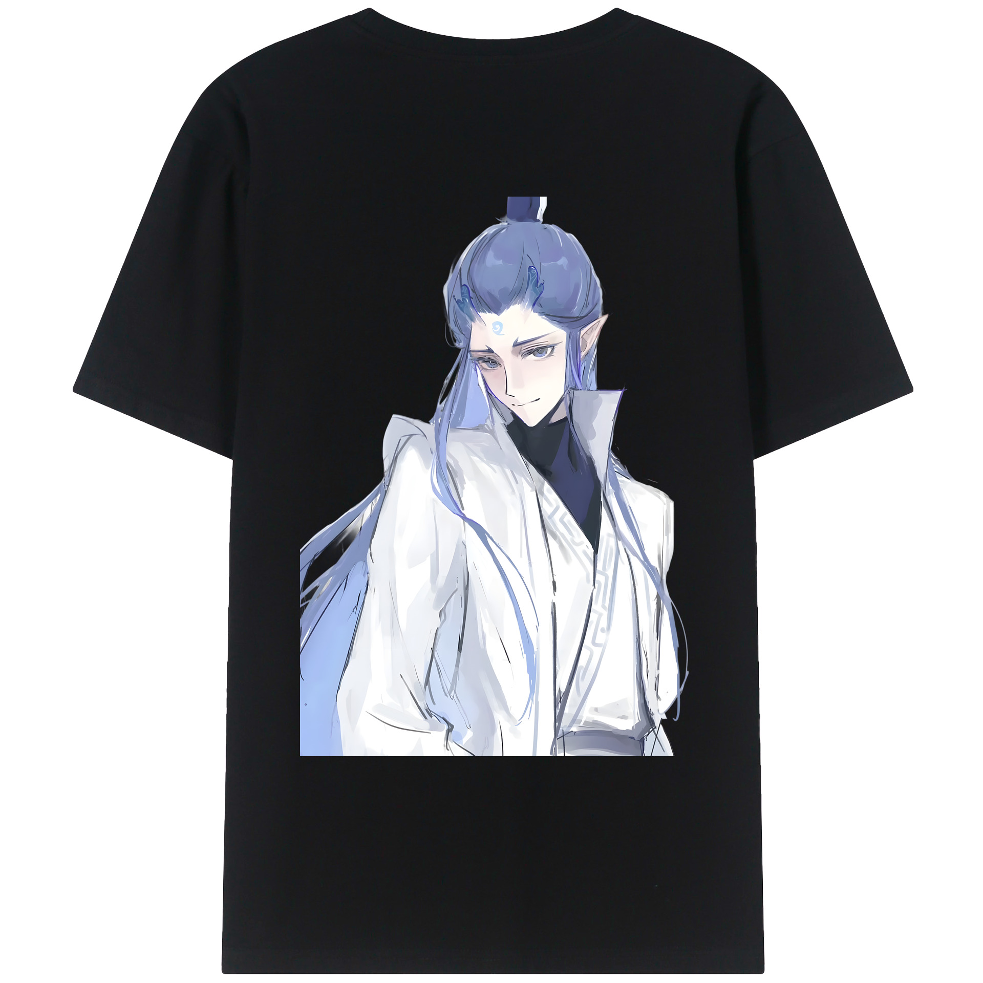 （画像用） Ne Zha 2 ナタ 魔童の大暴れ 綿100％ メンズ半袖Tシャツ（バックプリント） 通気性