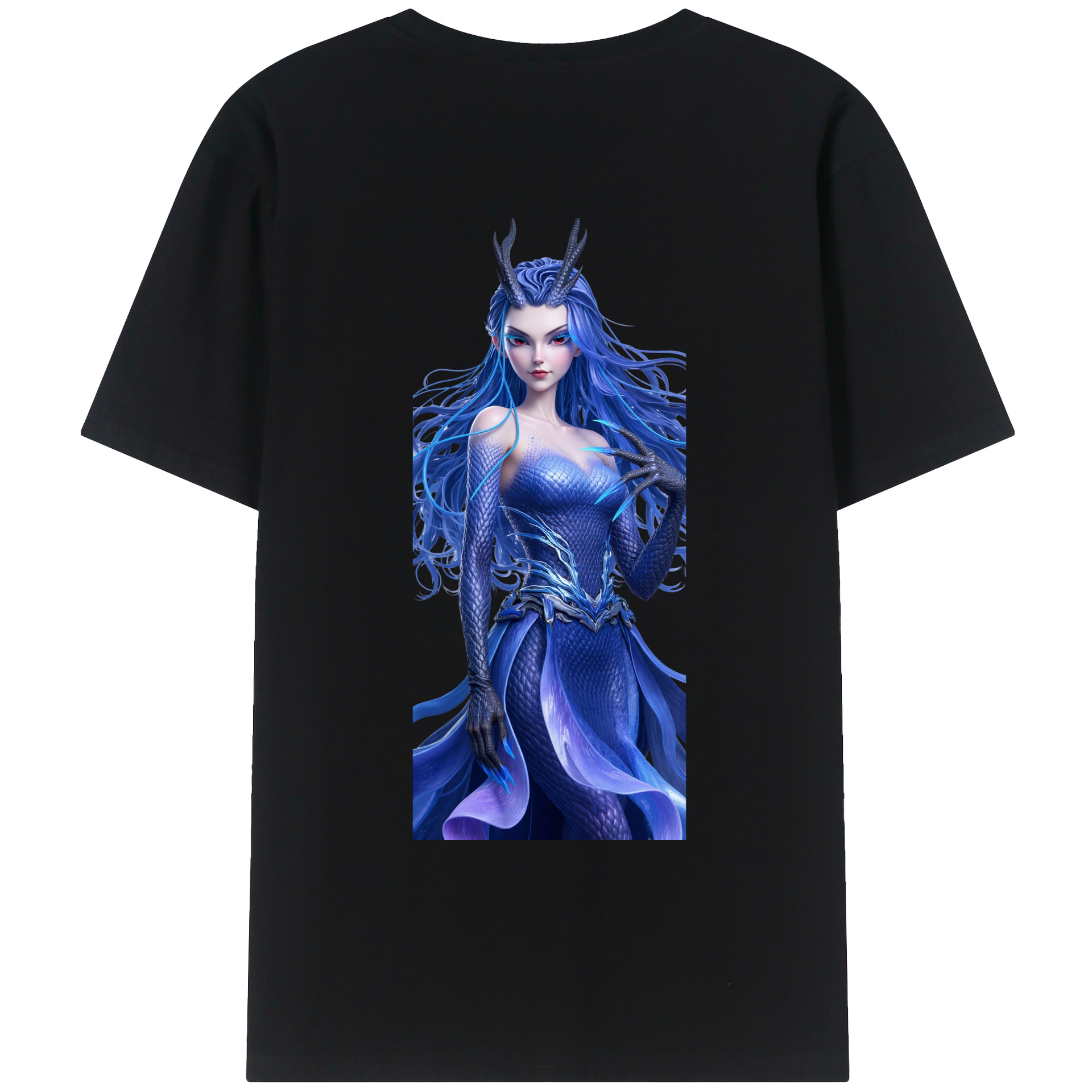 （画像用） Ne Zha 2 ナタ 魔童の大暴れ 綿100％ メンズ半袖Tシャツ（バックプリント） 通気性