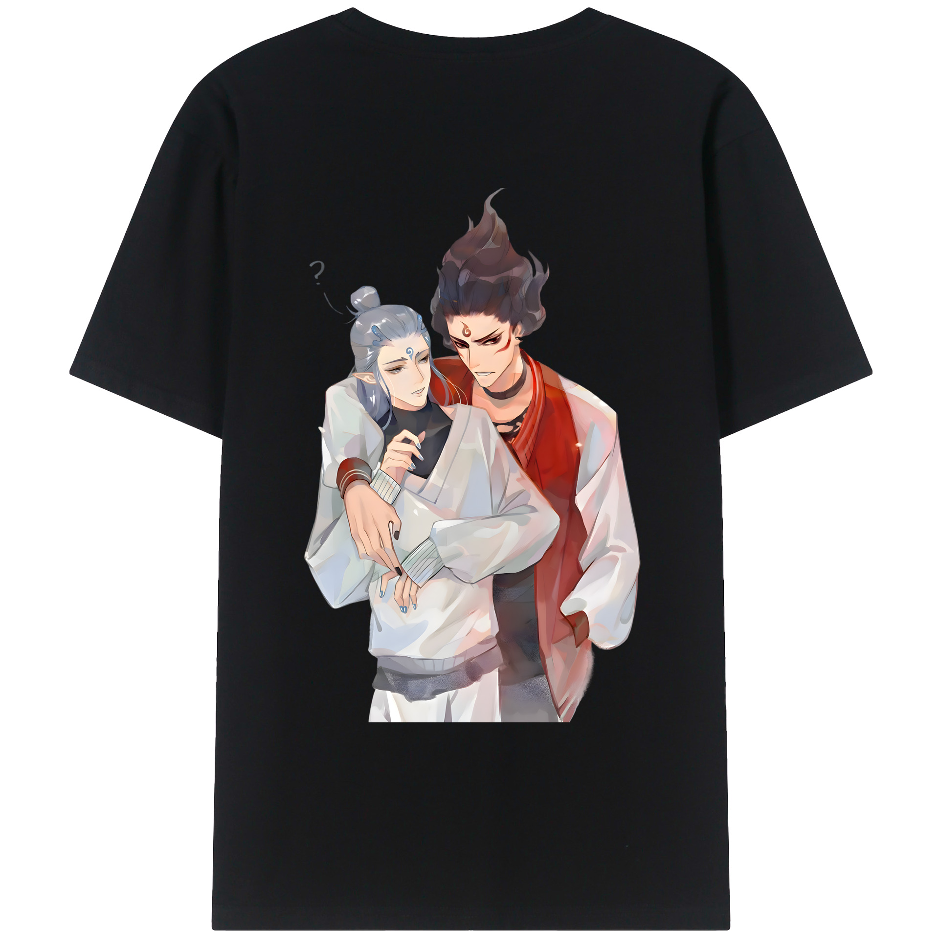 （画像用） Ne Zha 2 ナタ 魔童の大暴れ 綿100％ メンズ半袖Tシャツ（バックプリント） 通気性