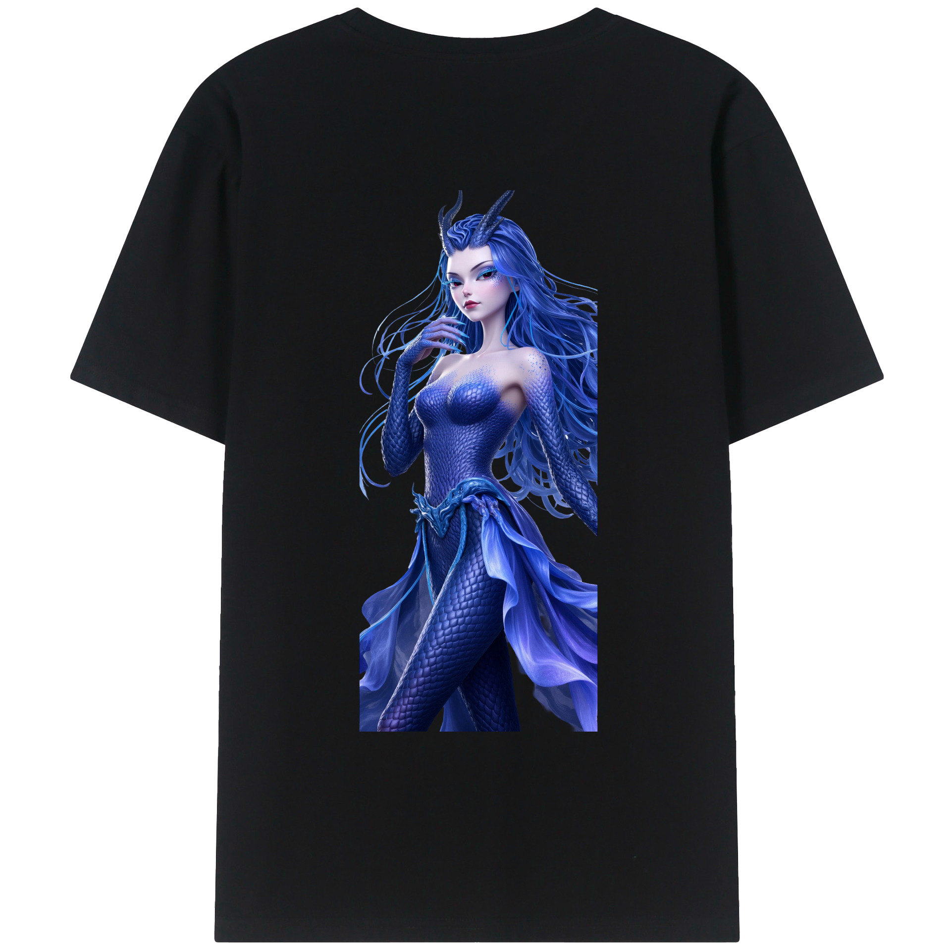 （画像用） Ne Zha 2 ナタ 魔童の大暴れ 綿100％ メンズ半袖Tシャツ（バックプリント） 通気性