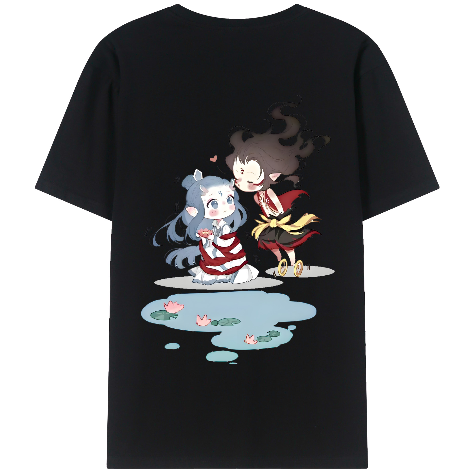（画像用） Ne Zha 2 ナタ 魔童の大暴れ 綿100％ メンズ半袖Tシャツ（バックプリント） 通気性