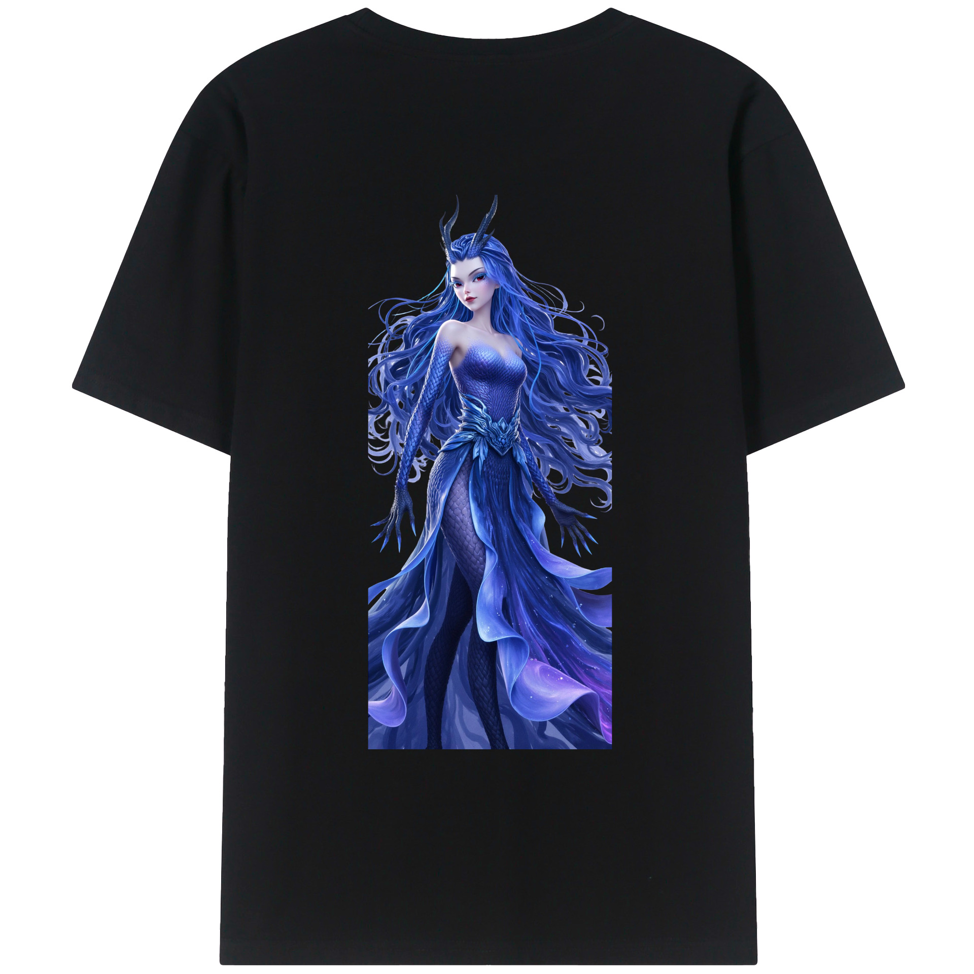 （画像用） Ne Zha 2 ナタ 魔童の大暴れ 綿100％ メンズ半袖Tシャツ（バックプリント） 通気性