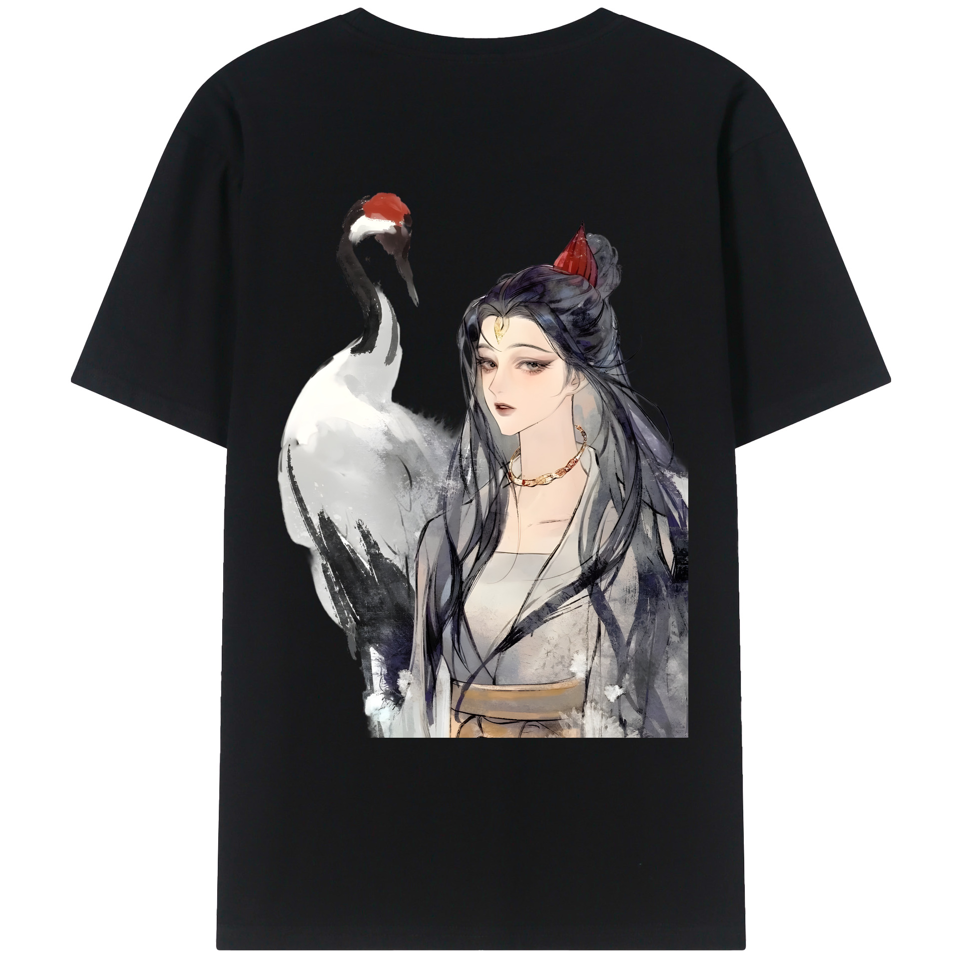 （画像用） Ne Zha 2 ナタ 魔童の大暴れ 綿100％ メンズ半袖Tシャツ（バックプリント） 通気性