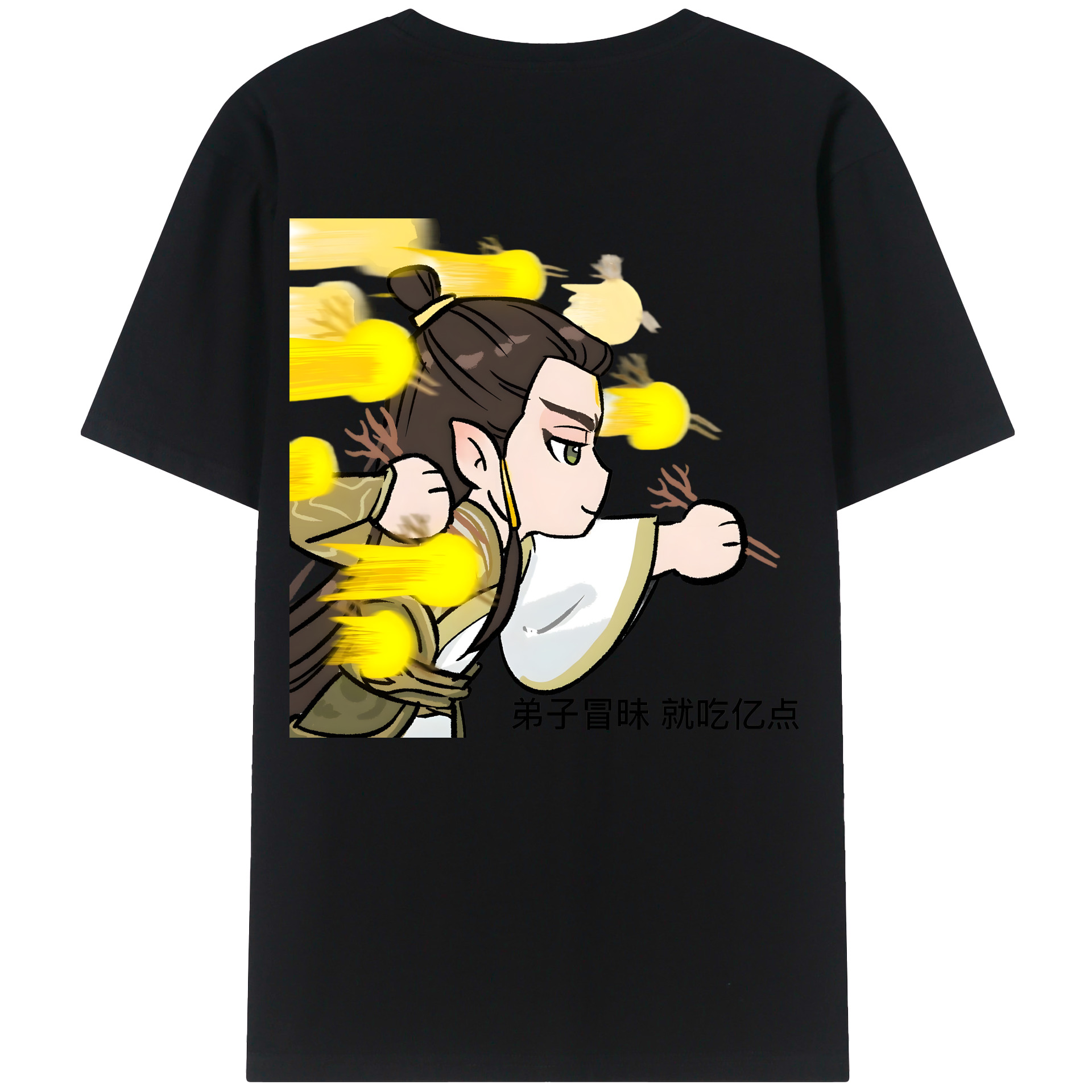 （画像用） Ne Zha 2 ナタ 魔童の大暴れ 綿100％ メンズ半袖Tシャツ（バックプリント） 通気性