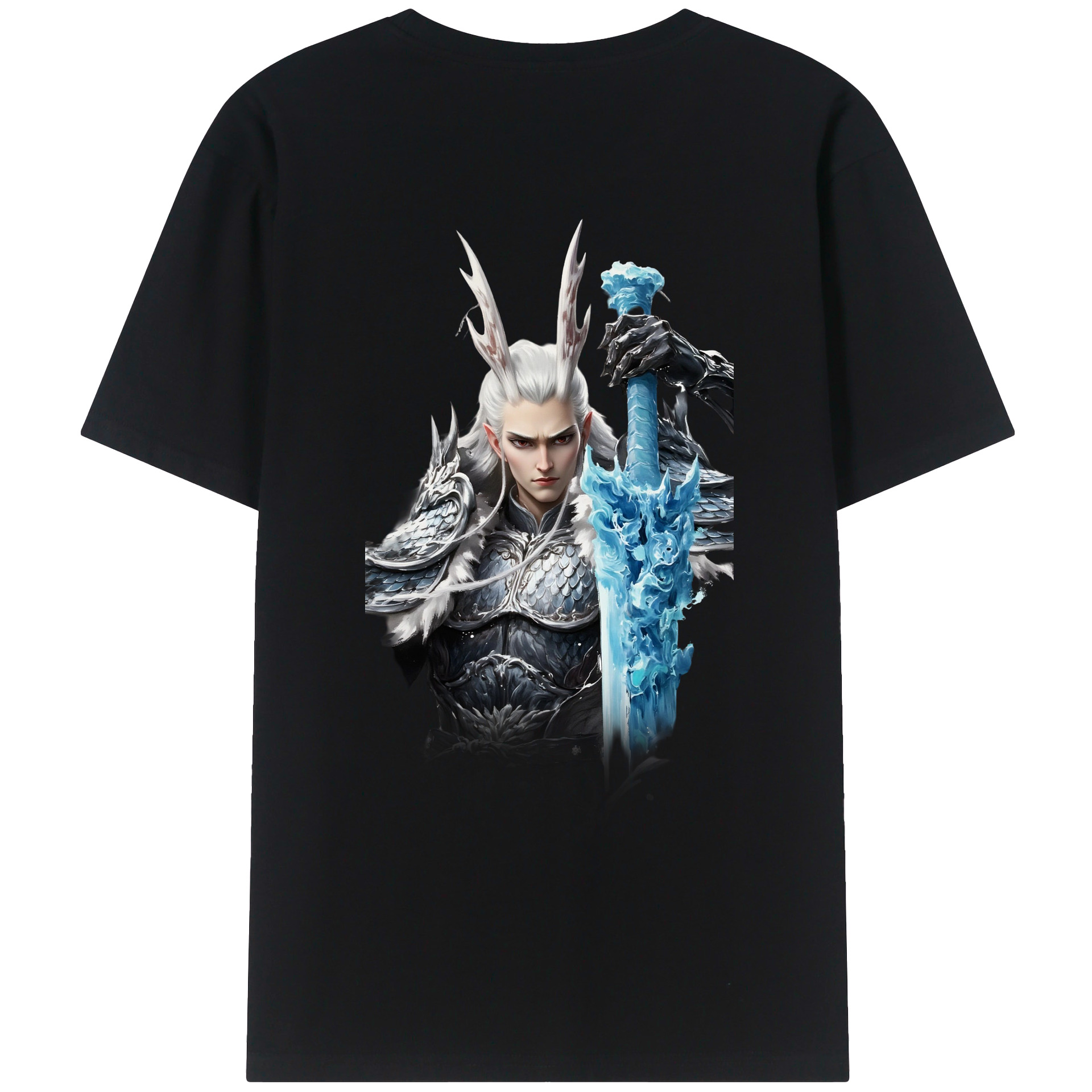 （画像用） Ne Zha 2 ナタ 魔童の大暴れ 綿100％ メンズ半袖Tシャツ（バックプリント） 通気性