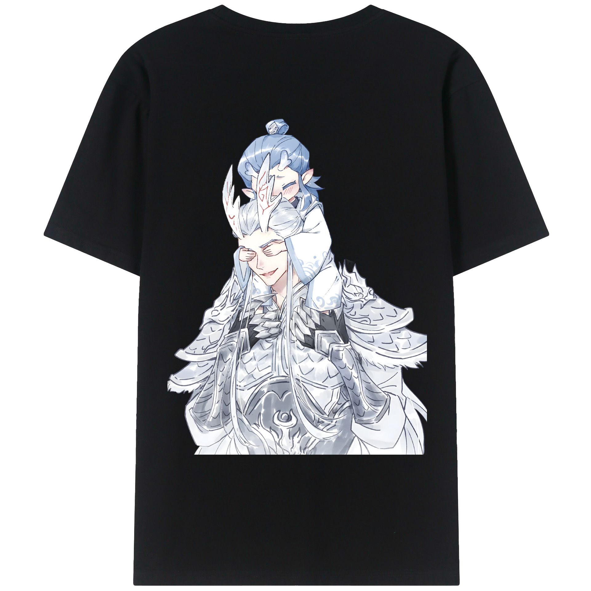 （画像用） Ne Zha 2 ナタ 魔童の大暴れ 綿100％ メンズ半袖Tシャツ（バックプリント） 通気性