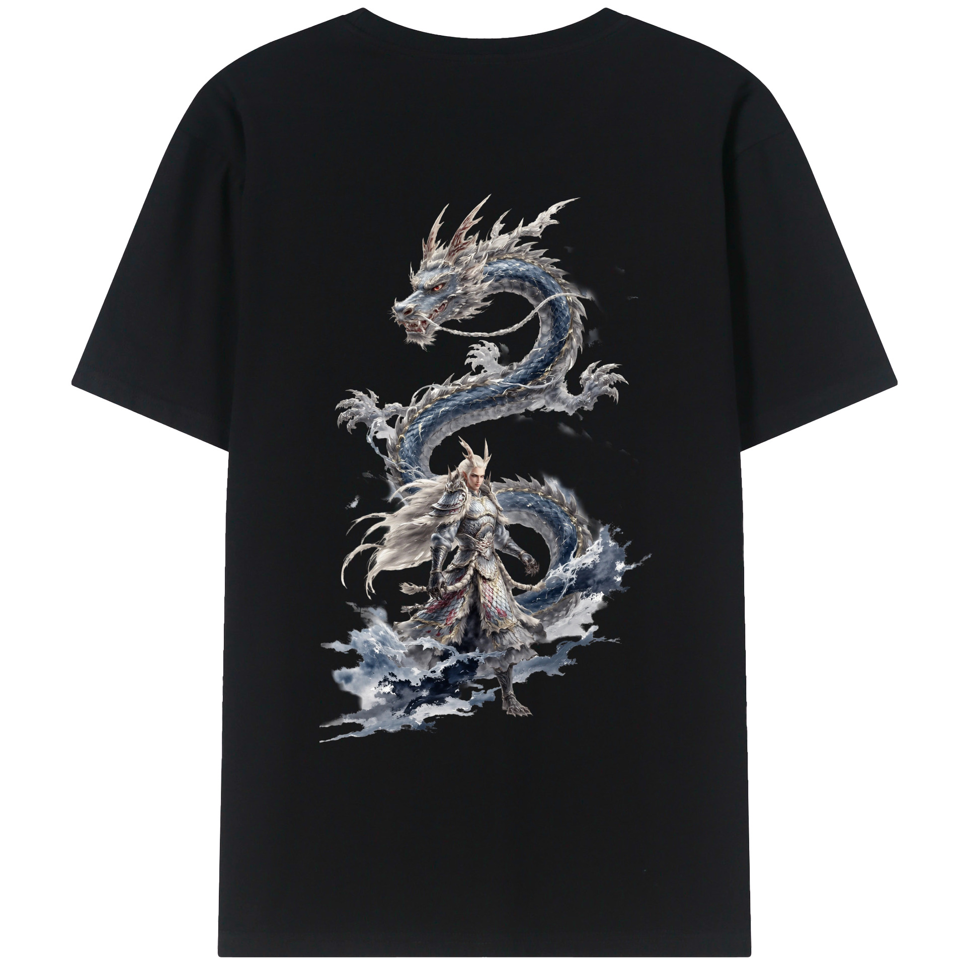 （画像用） Ne Zha 2 ナタ 魔童の大暴れ 綿100％ メンズ半袖Tシャツ（バックプリント） 通気性