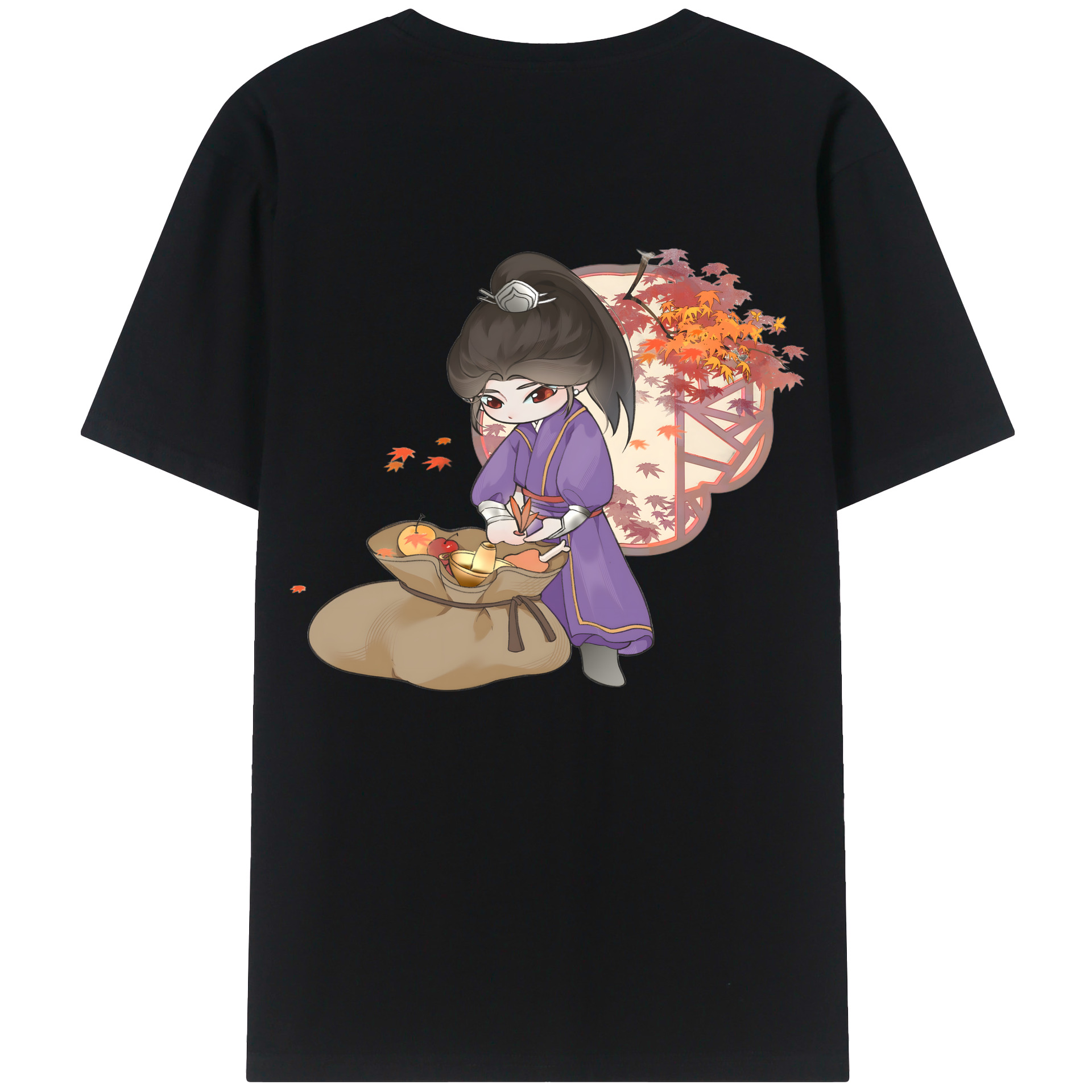 （画像用） Ne Zha 2 ナタ 魔童の大暴れ 綿100％ メンズ半袖Tシャツ（バックプリント） 通気性