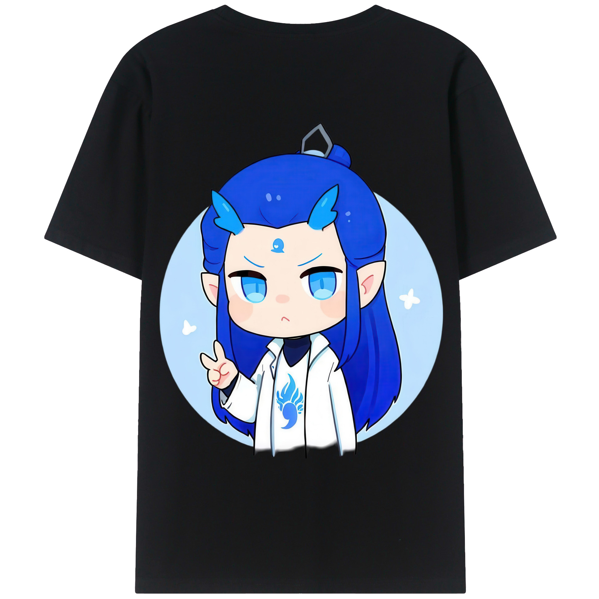 （画像用） Ne Zha 2 ナタ 魔童の大暴れ 綿100％ メンズ半袖Tシャツ（バックプリント） 通気性