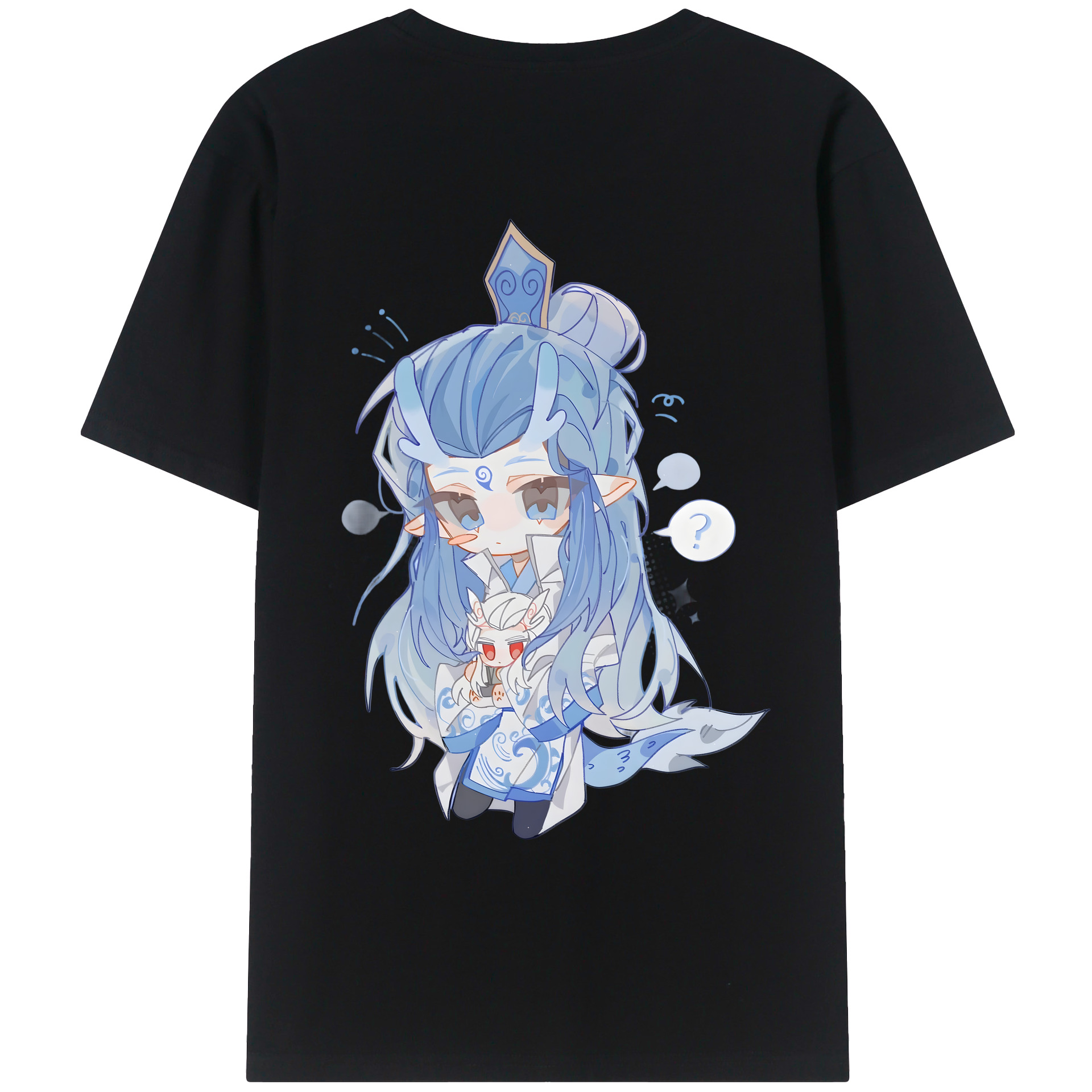 （画像用） Ne Zha 2 ナタ 魔童の大暴れ 綿100％ メンズ半袖Tシャツ（バックプリント） 通気性