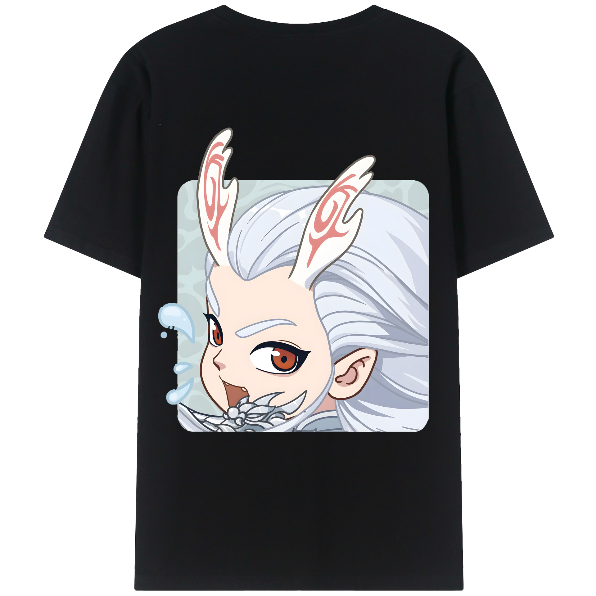 （画像用） Ne Zha 2 ナタ 魔童の大暴れ 綿100％ メンズ半袖Tシャツ（バックプリント） 通気性
