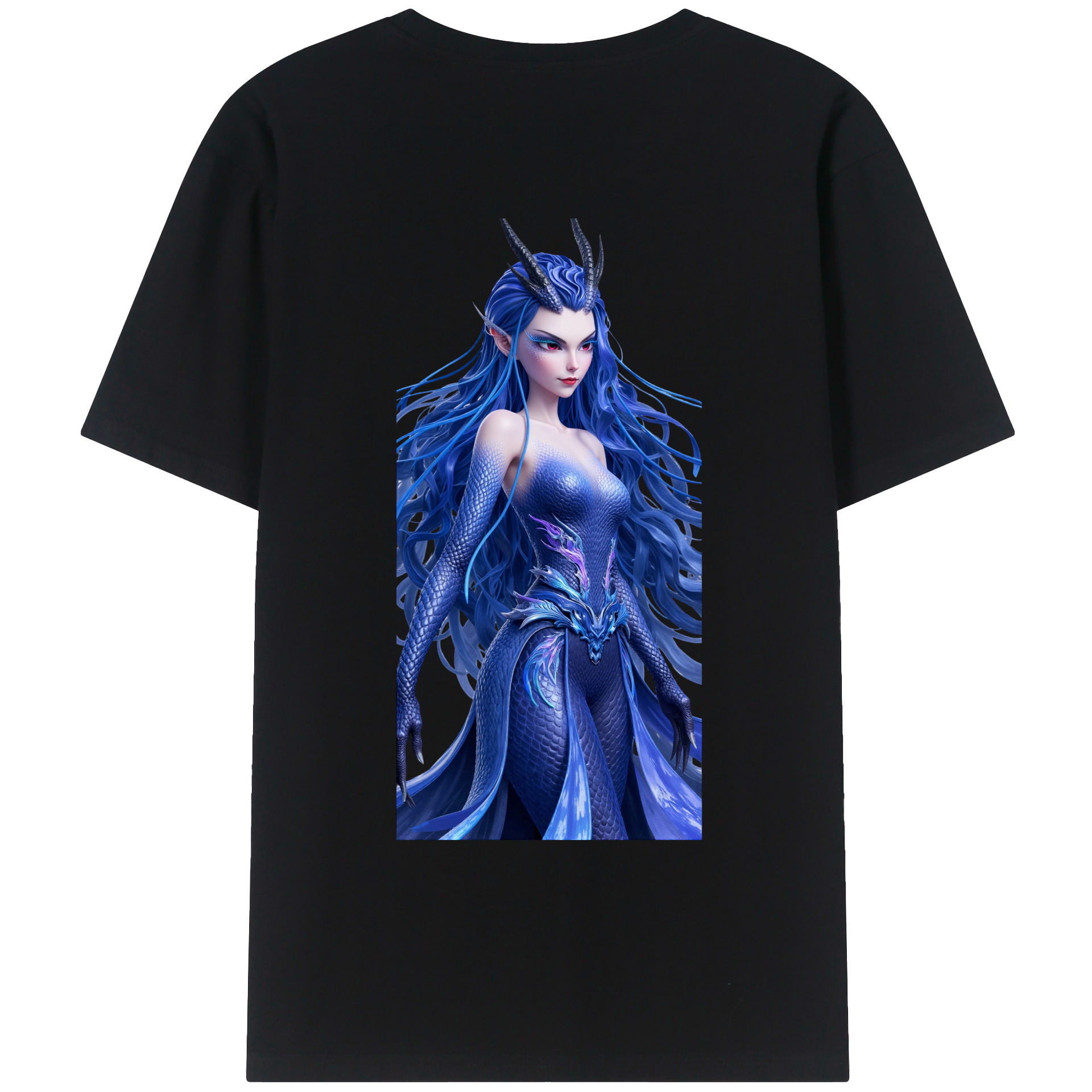 （画像用） Ne Zha 2 ナタ 魔童の大暴れ 綿100％ メンズ半袖Tシャツ（バックプリント） 通気性