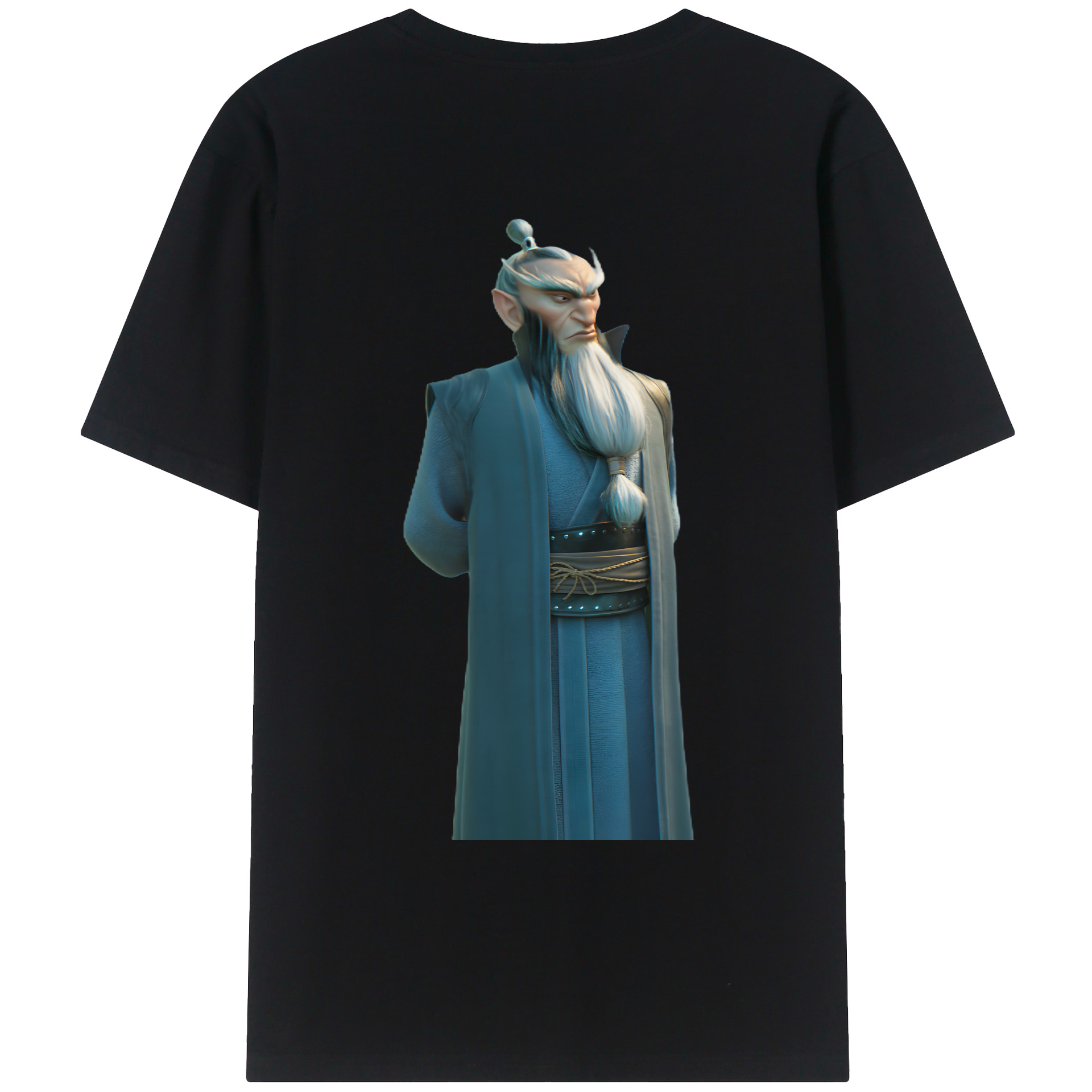 （画像用） Ne Zha 2 ナタ 魔童の大暴れ 綿100％ メンズ半袖Tシャツ（バックプリント） 通気性