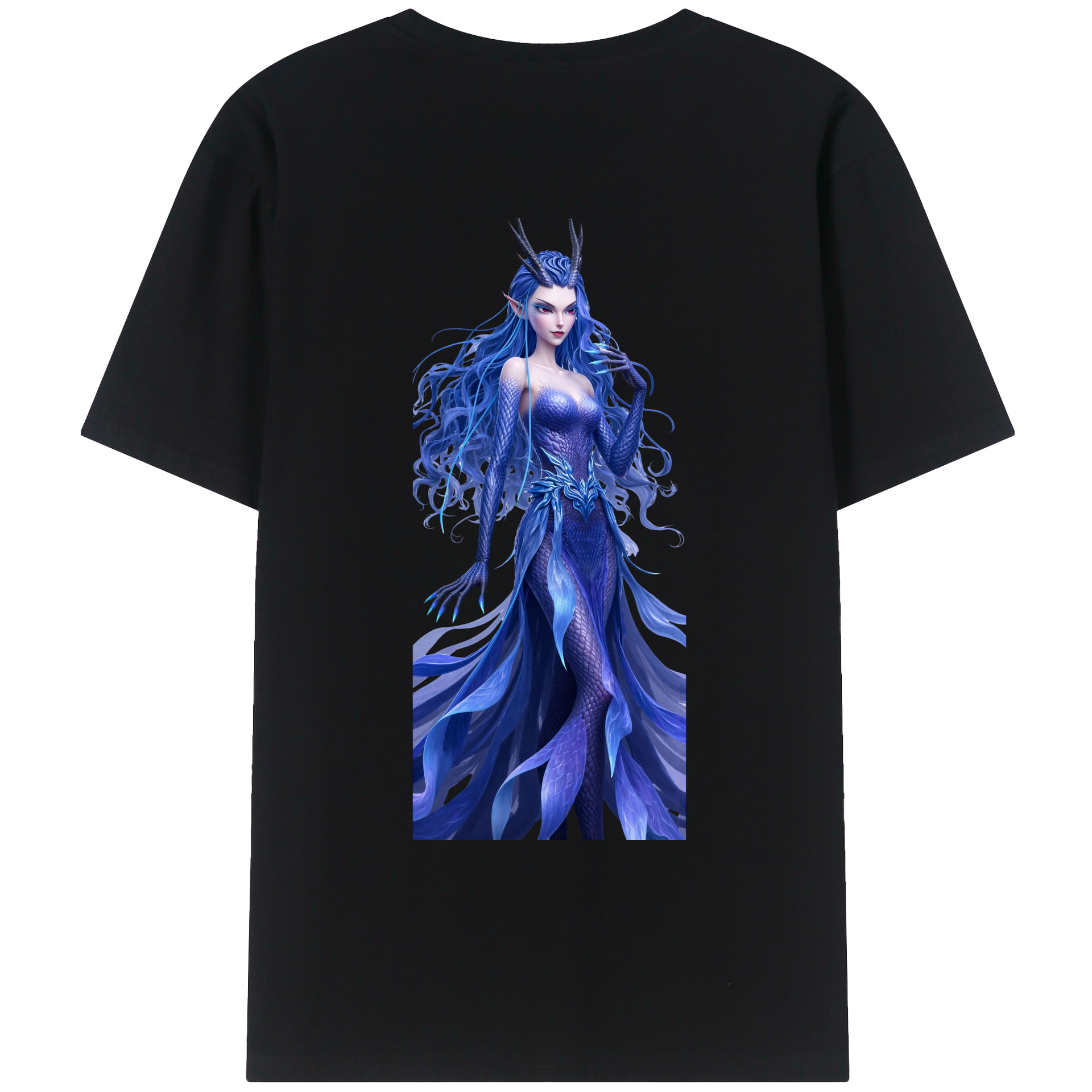（画像用） Ne Zha 2 ナタ 魔童の大暴れ 綿100％ メンズ半袖Tシャツ（バックプリント） 通気性